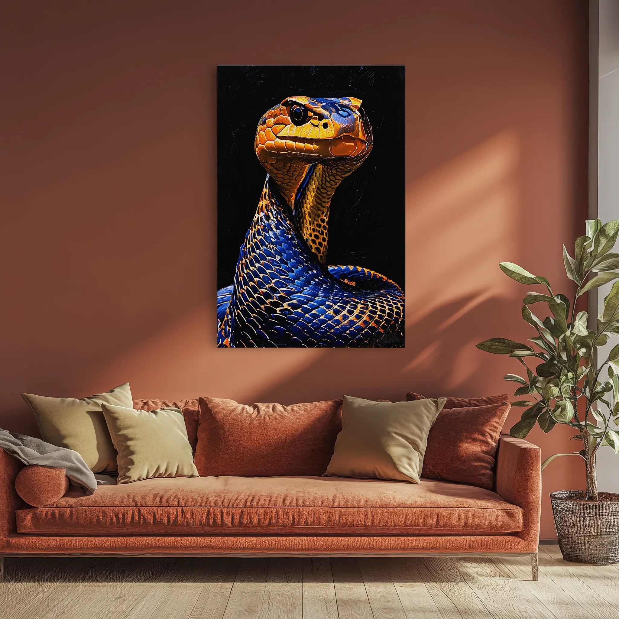 Blue-Coiled Sentinel Serpent Giclée Print 231069 Visual Wall Art AR2:3V Giclée Print