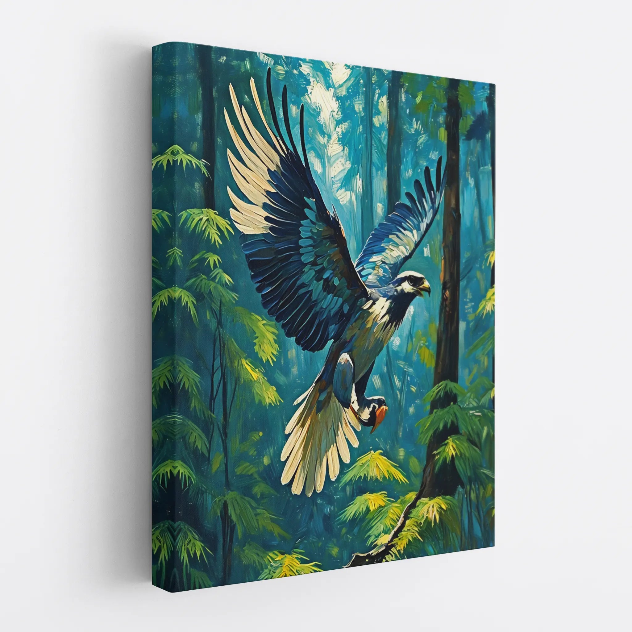 Blue Eagle In Flight Through Forest Giclée Print 454003 Visual Wall Art AR3:4V-AR4:5V Giclée Print