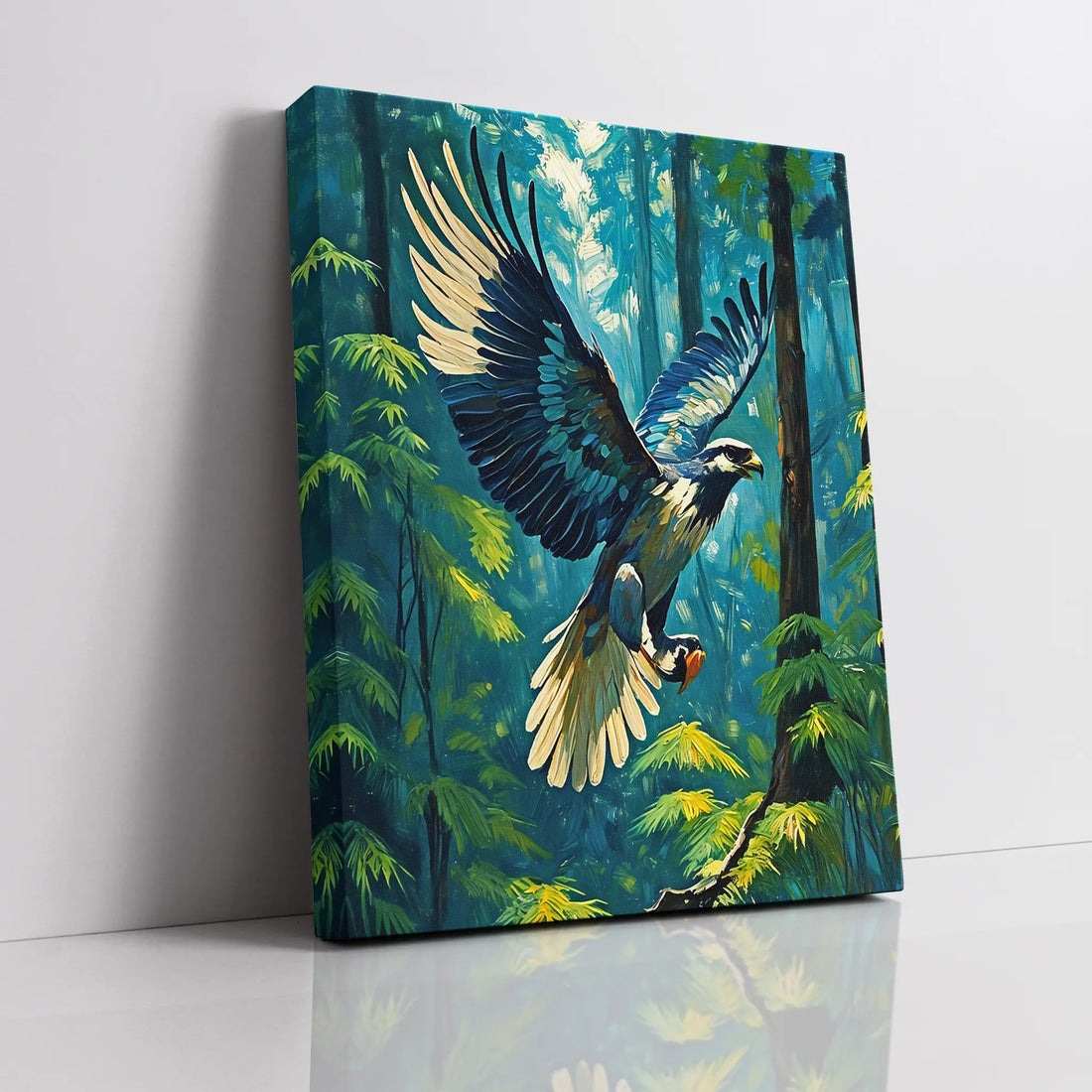 Blue Eagle In Flight Through Forest Giclée Print 454003 Visual Wall Art AR3:4V-AR4:5V Giclée Print