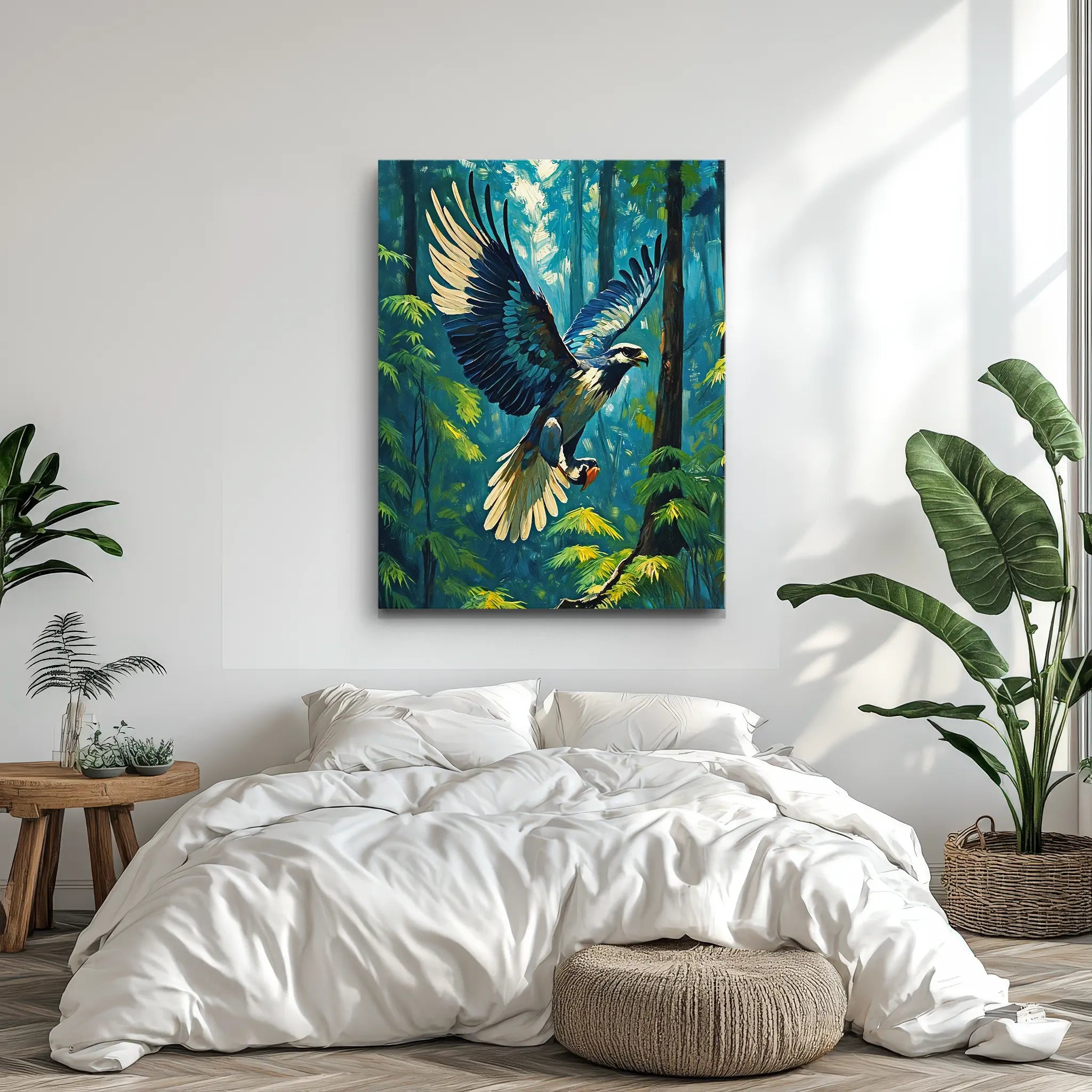 Blue Eagle In Flight Through Forest Giclée Print 454003 Visual Wall Art AR3:4V-AR4:5V Giclée Print