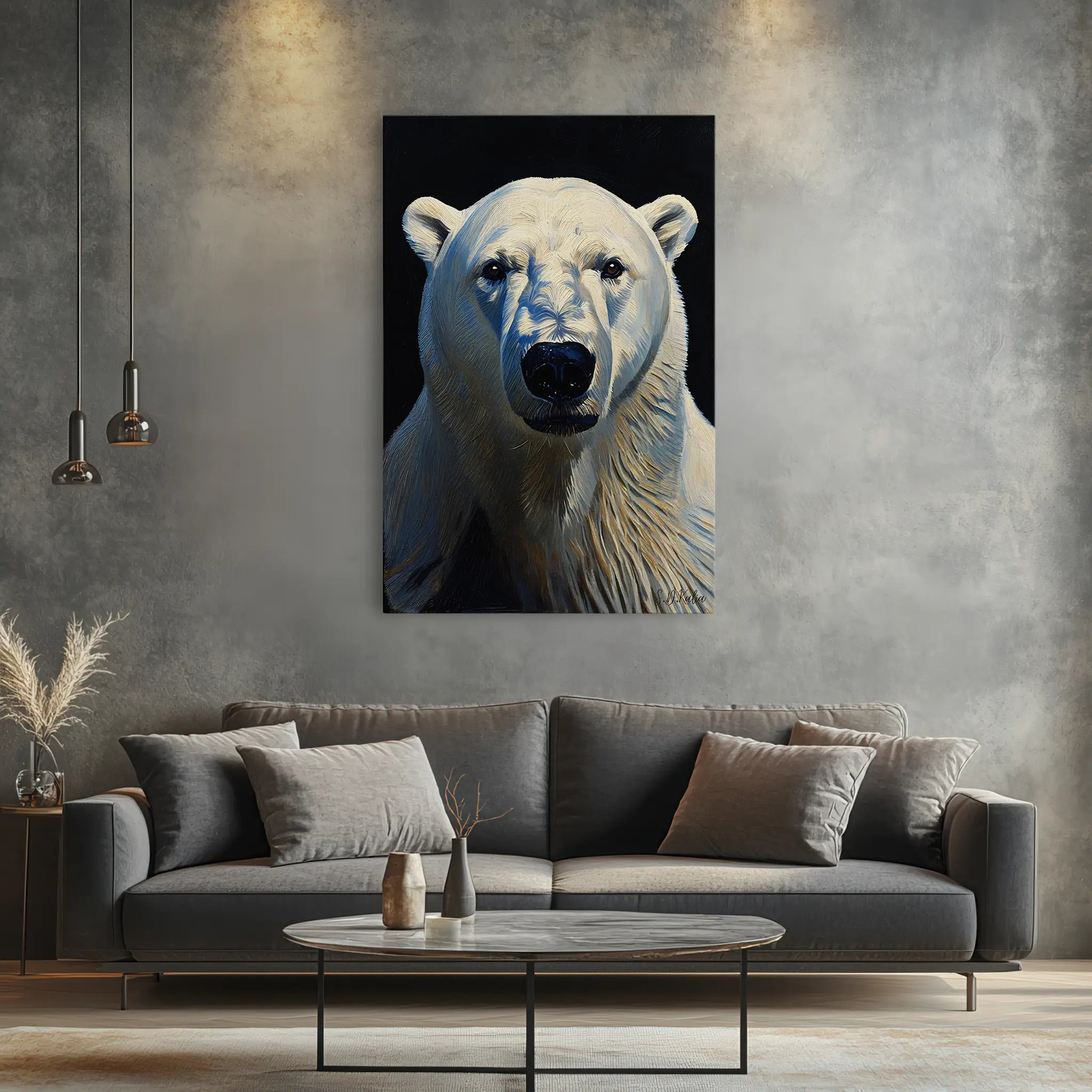 Blue-Hour Ice King Polar Bear Giclée Print 231006 Visual Wall Art AR2:3V Giclée Print