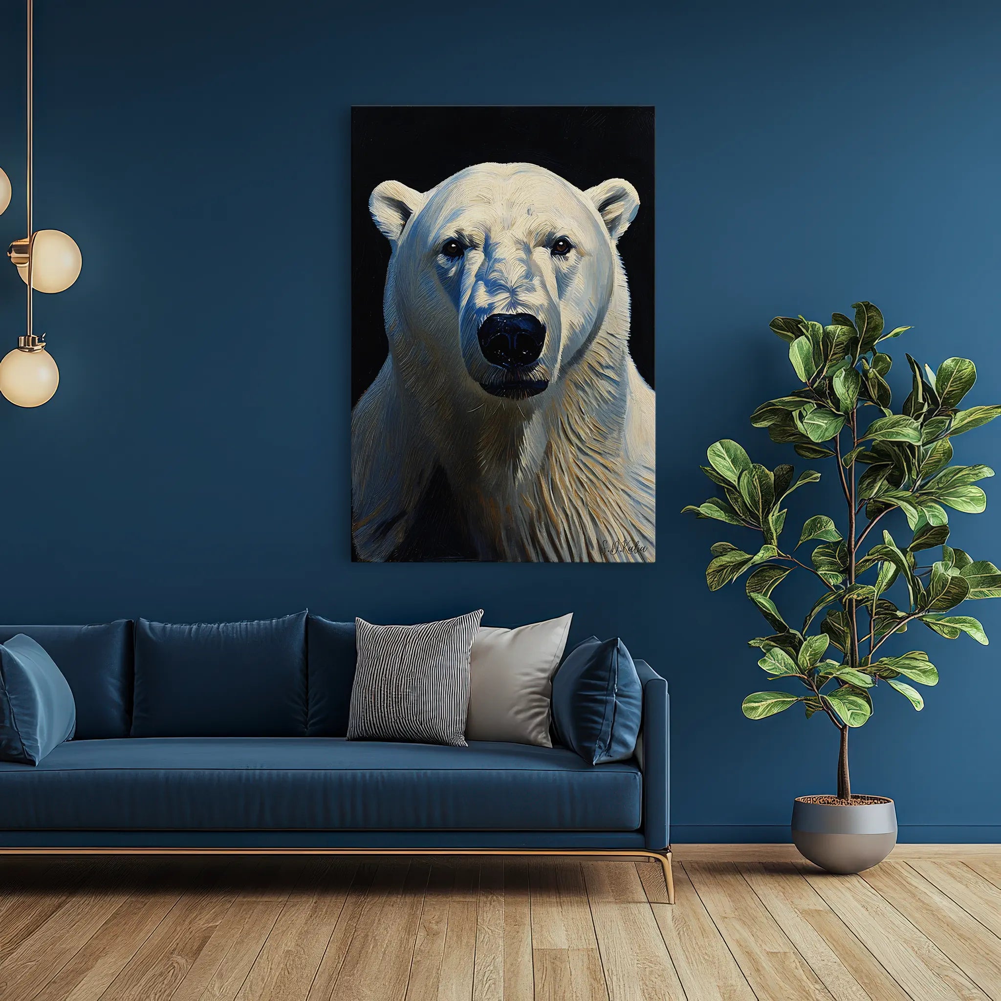 Blue-Hour Ice King Polar Bear Giclée Print 231006 Visual Wall Art AR2:3V Giclée Print
