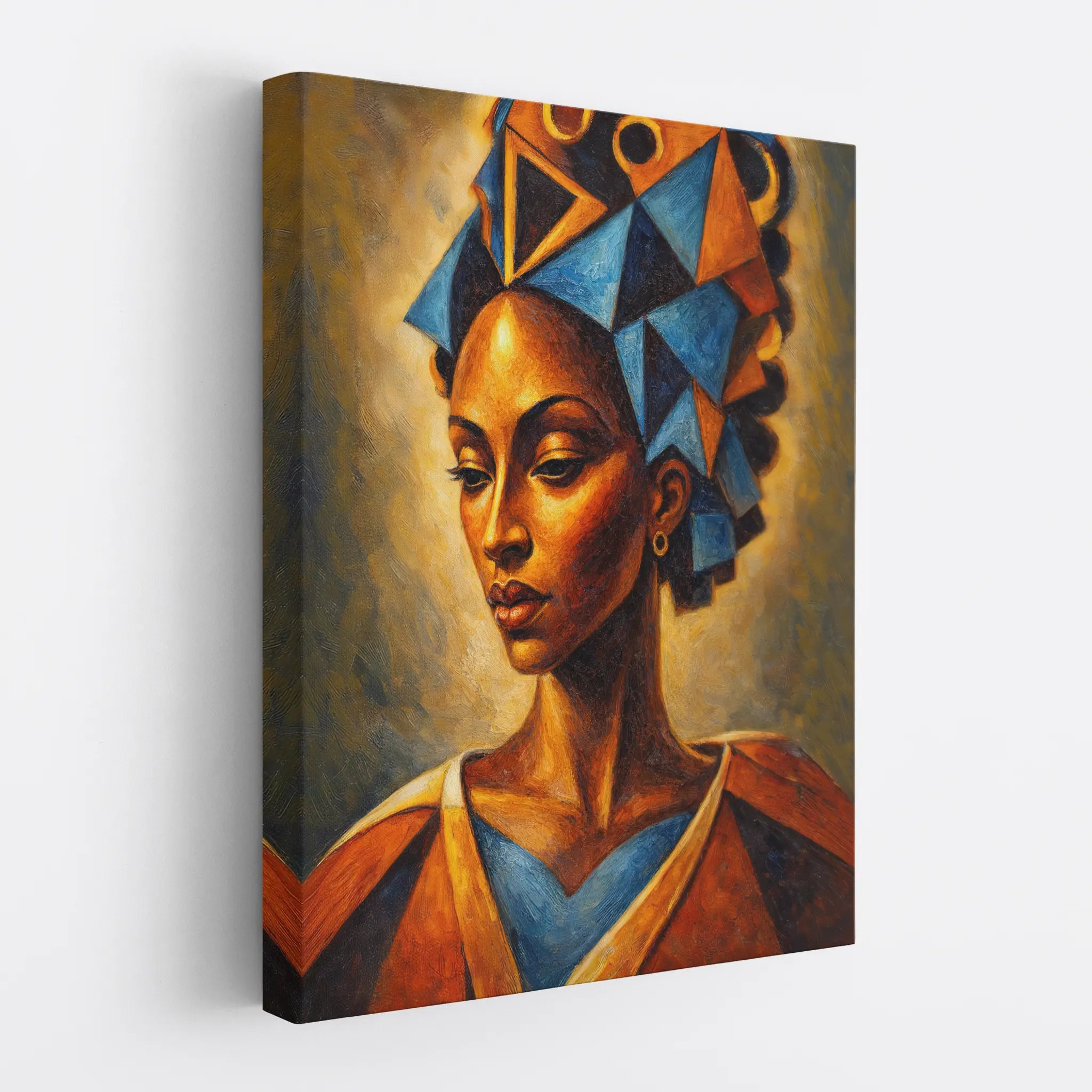 Blue Triangles Golden Light Giclée Prints 459003 Visual Wall Art AR3:4V-AR4:5V Giclée Print