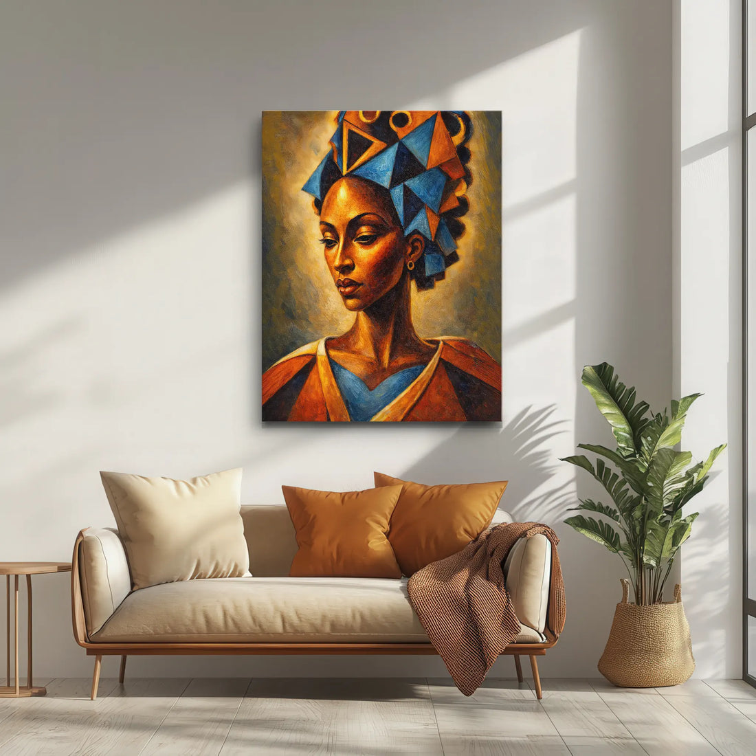 Blue Triangles Golden Light Giclée Prints 459003 Visual Wall Art AR3:4V-AR4:5V Giclée Print