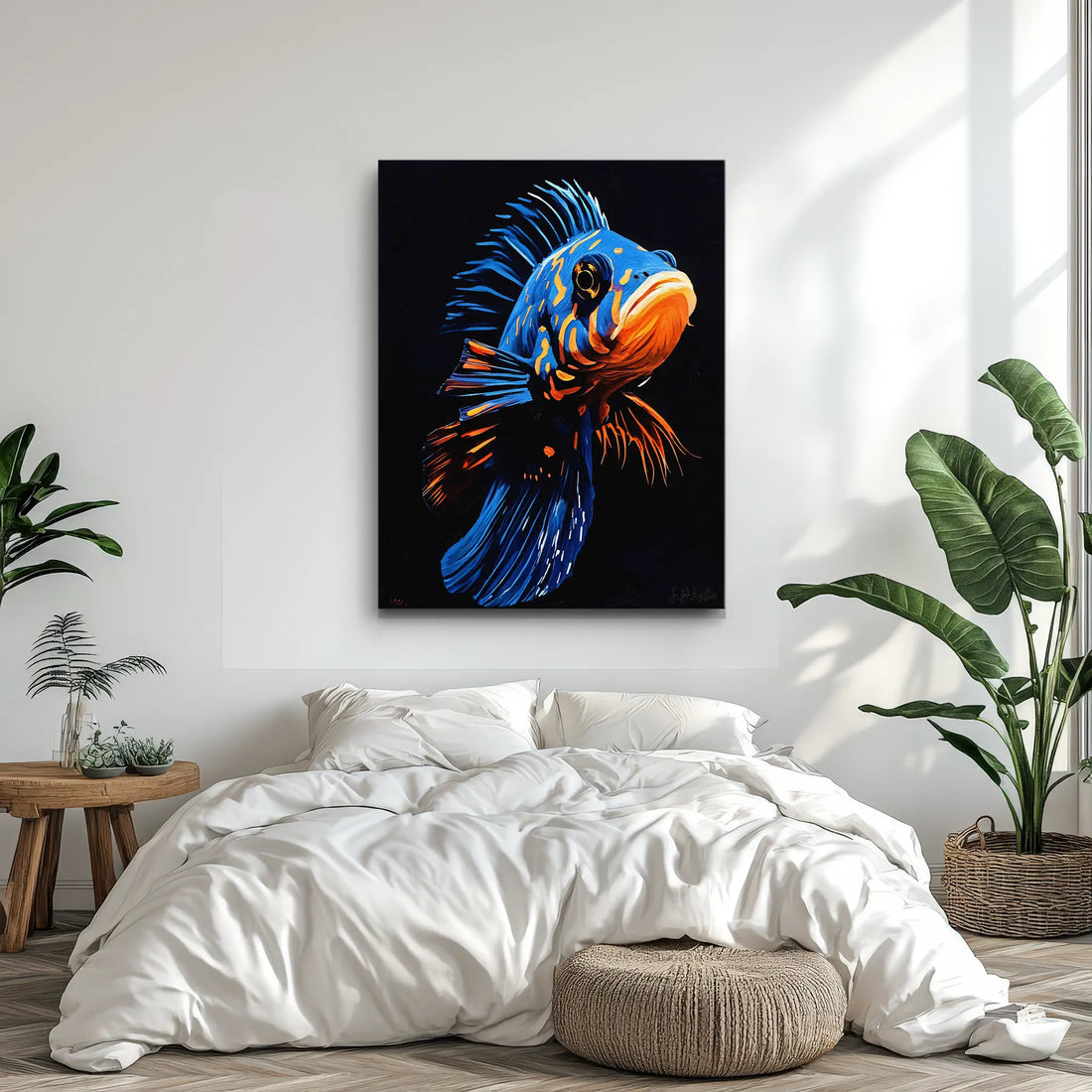 Blue and Orange Exotic Fish Giclée Print 451002 Visual Wall Art AR3:4V-AR4:5V Giclée Print