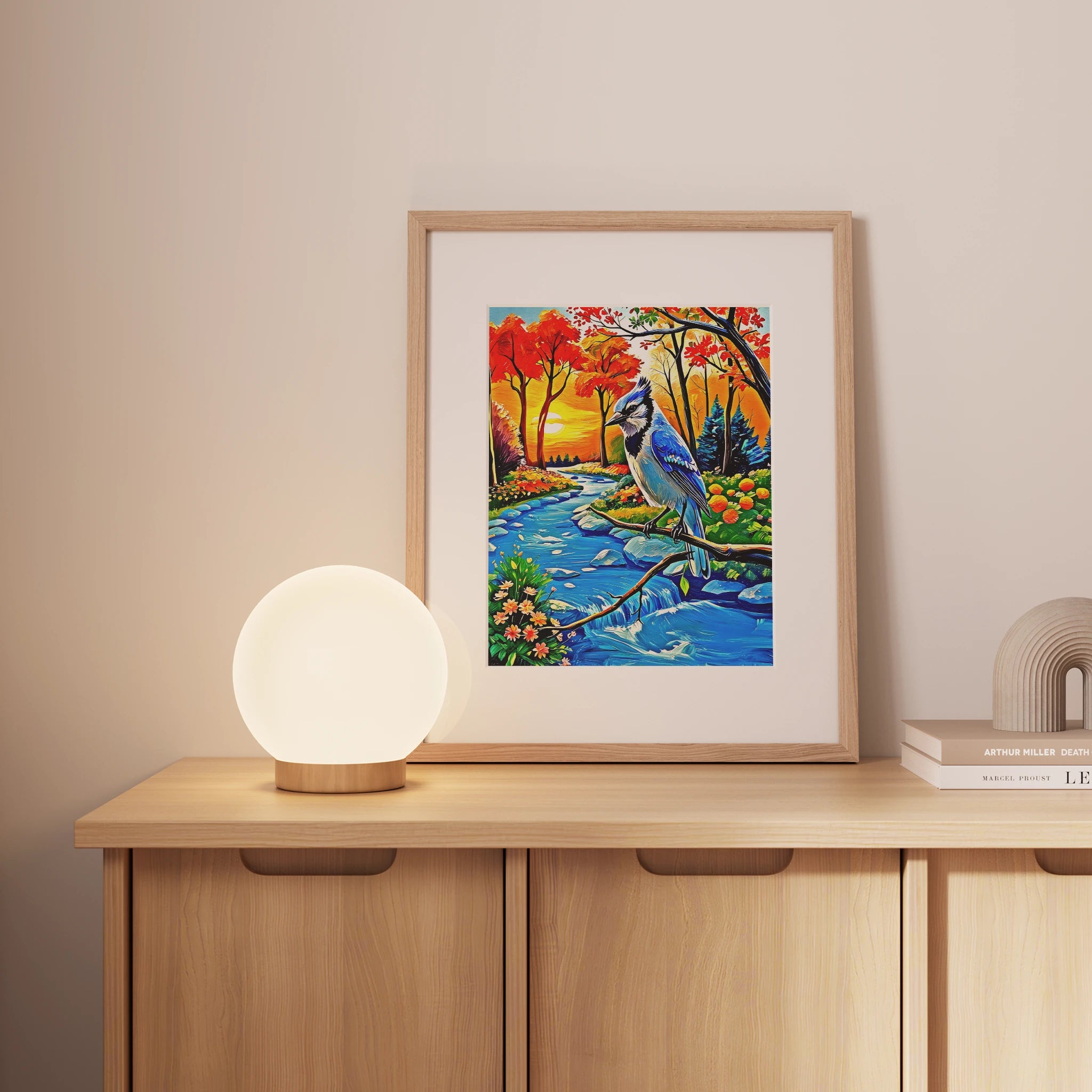 Blue Jay-Cyanocitta Cristata-Framed Paper Print-452252 Visual Wall Art Framed Print