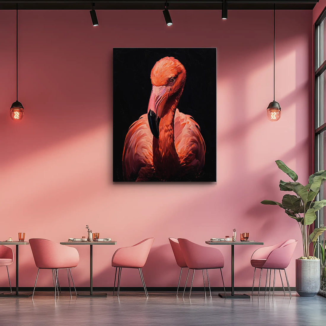 Blush Feather Charm Flamingo Giclée Print 454607 Visual Wall Art AR3:4V-AR4:5V Giclée Print