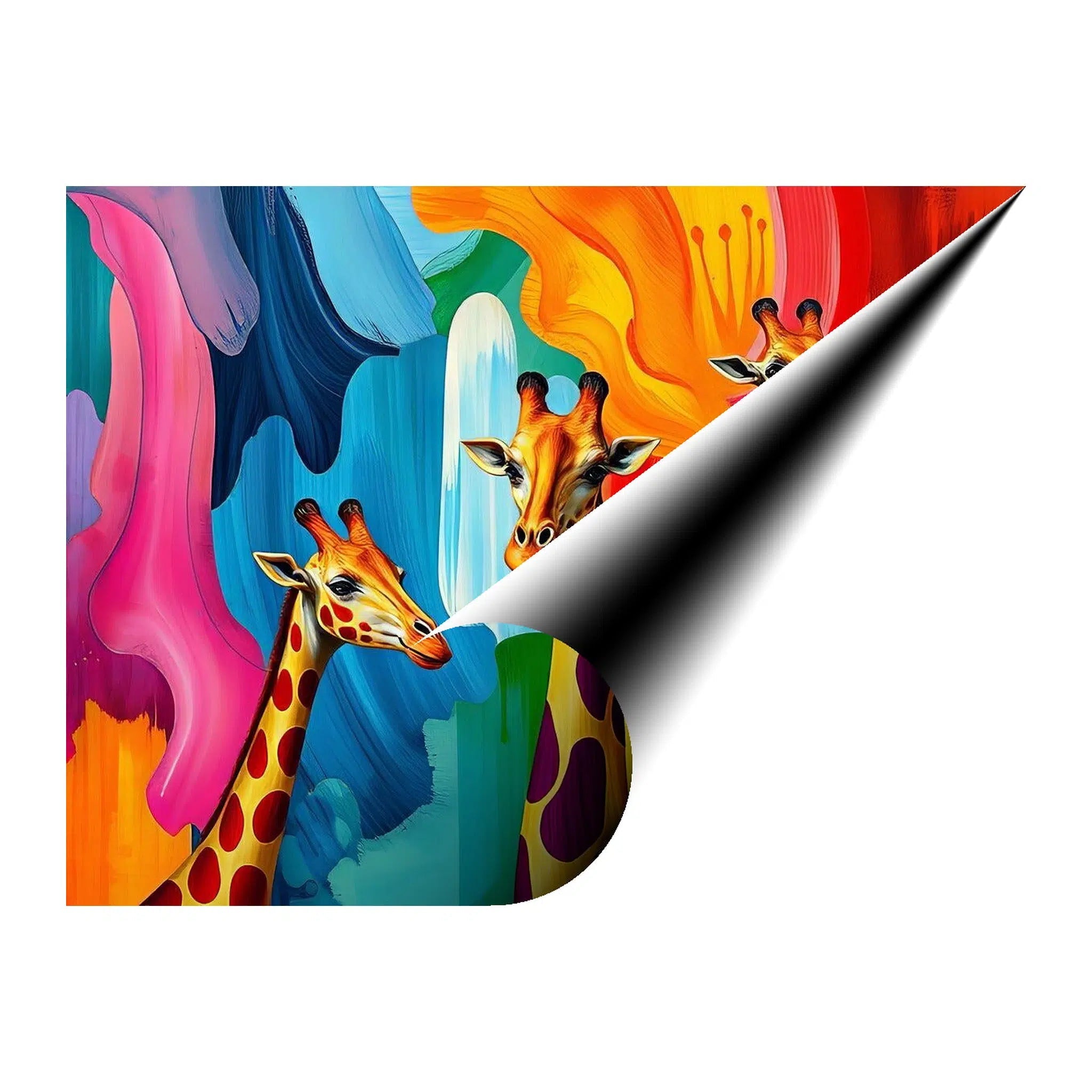 Bright Giraffes Giclée Print 43111 Giclée Rolled Canvas Print Visual Wall Art