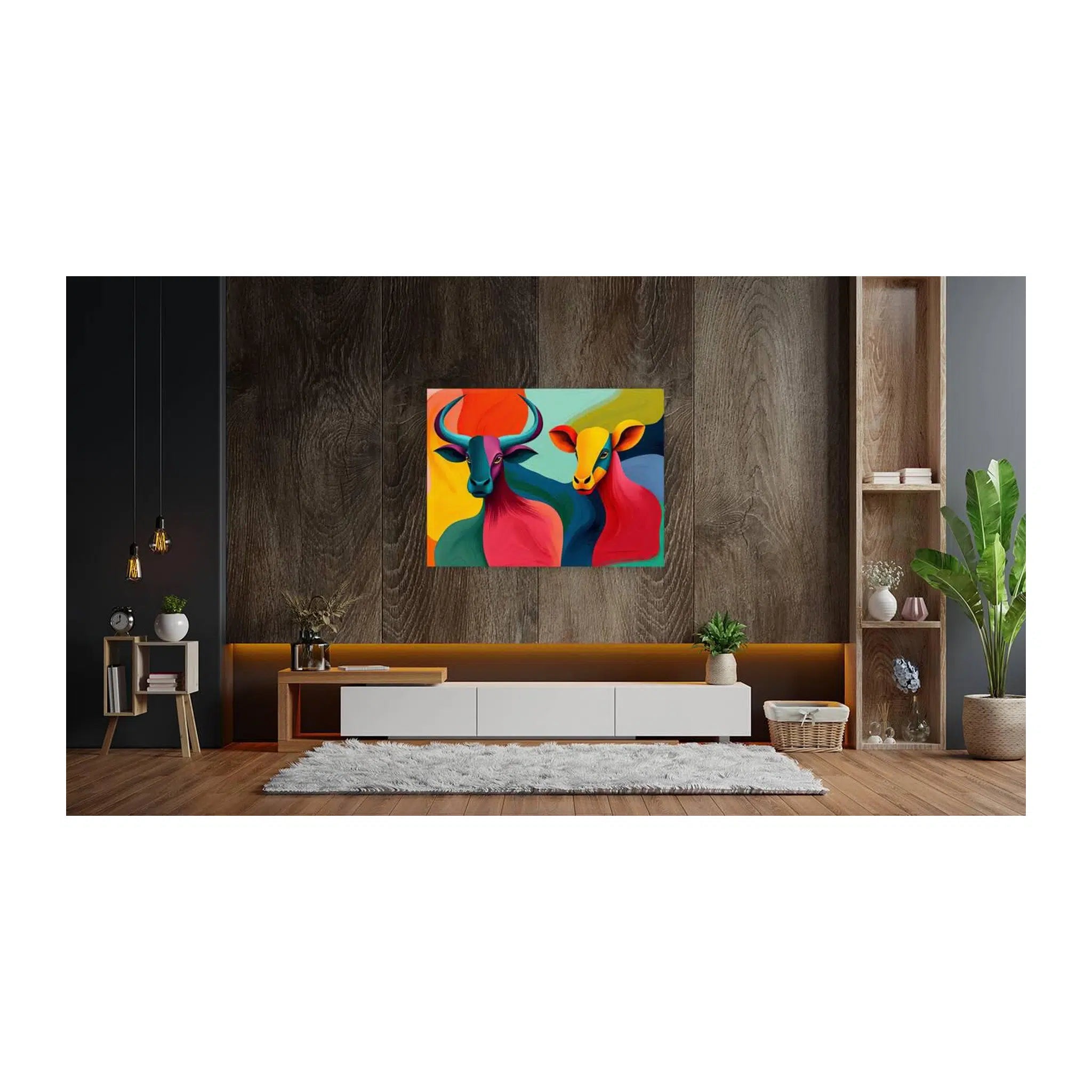 Bull And Cow Giclée Print 43171 Visual Wall Art