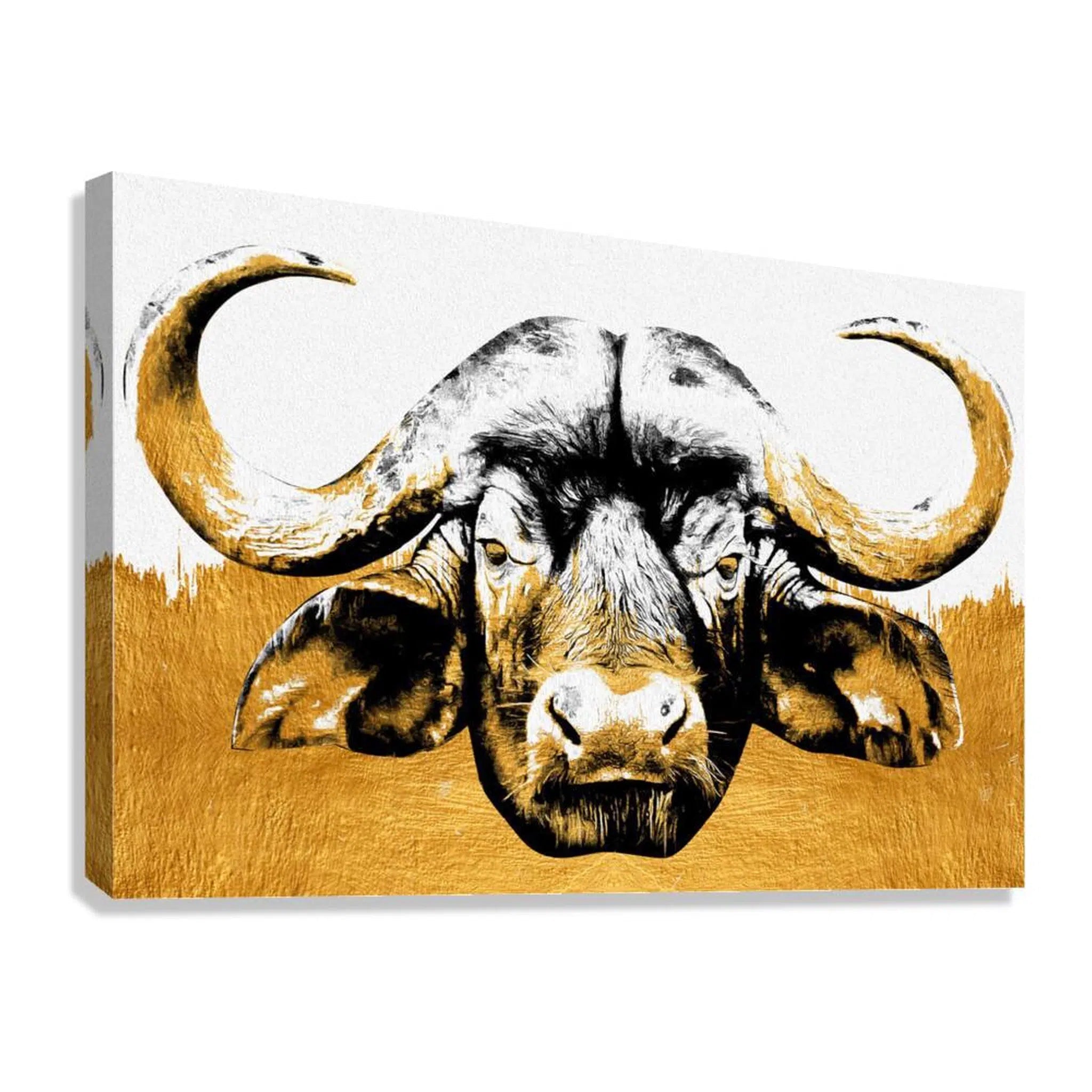 Bull Gold Giclée Print 32906 Giclée Stretched Canvas Print Visual Wall Art