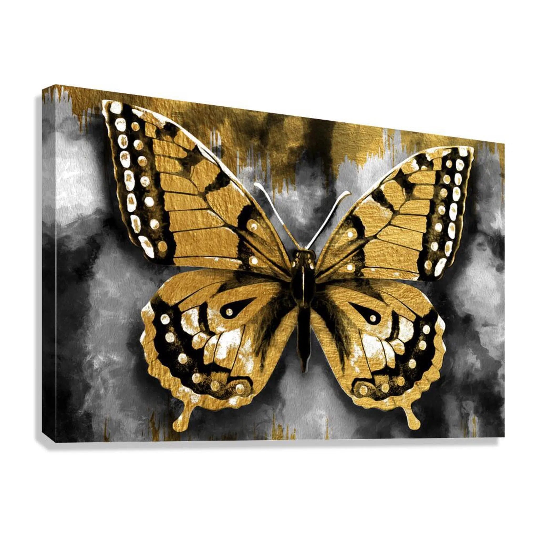 Butterfly Gold Giclée Print 32913 Giclée Stretched Canvas Print Visual Wall Art