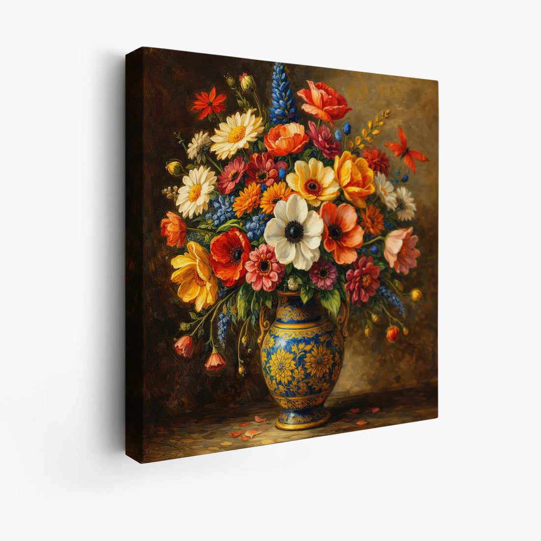 Butterfly Over Wildflower Bouquet Still Life Giclée Print 111002 Visual Wall Art AR1:1S Giclée Print