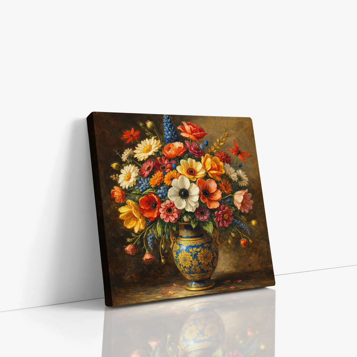 Butterfly Over Wildflower Bouquet Still Life Giclée Print 111002 Visual Wall Art AR1:1S Giclée Print