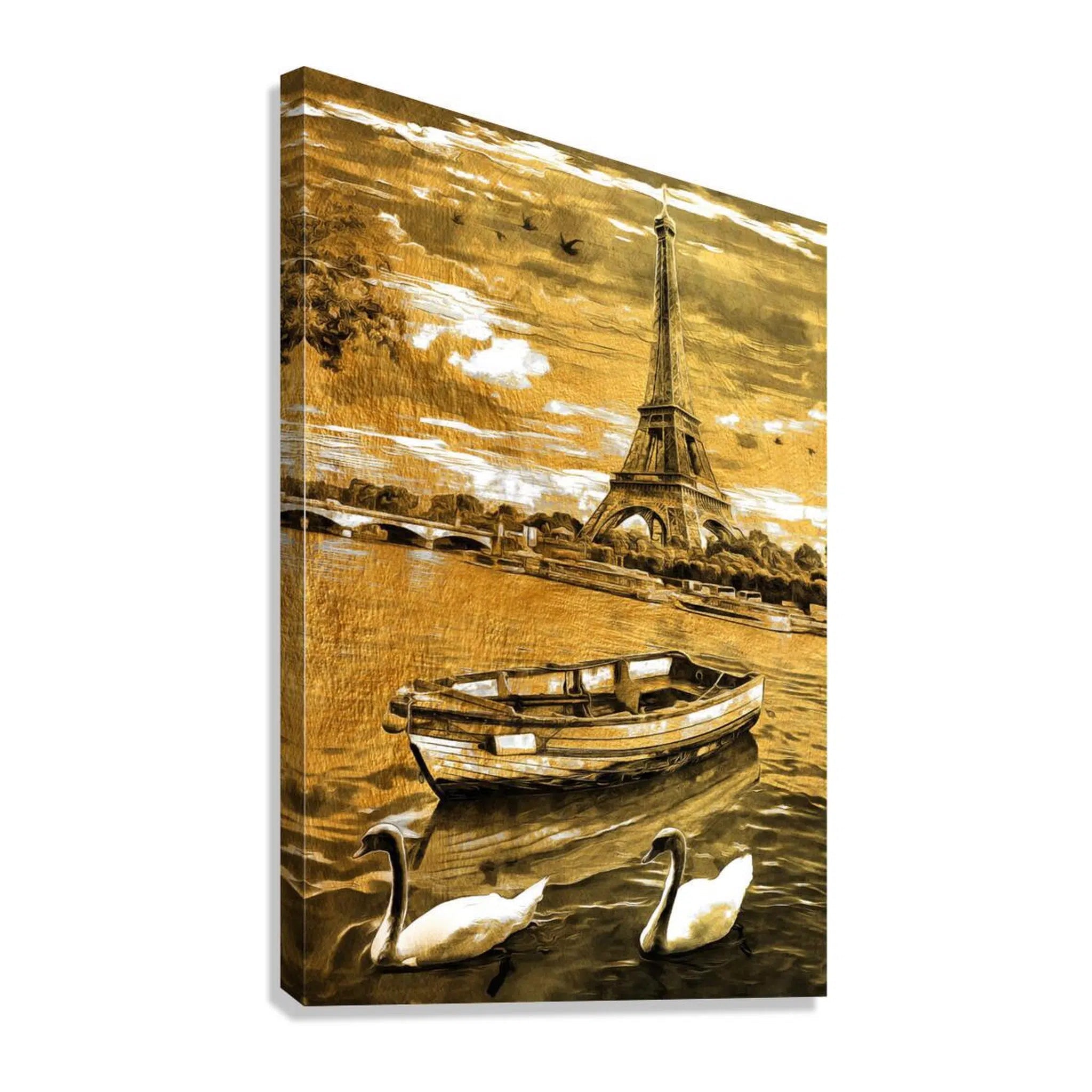 By The River Gold Giclée Print 23904 Giclée Stretched Canvas Print Visual Wall Art