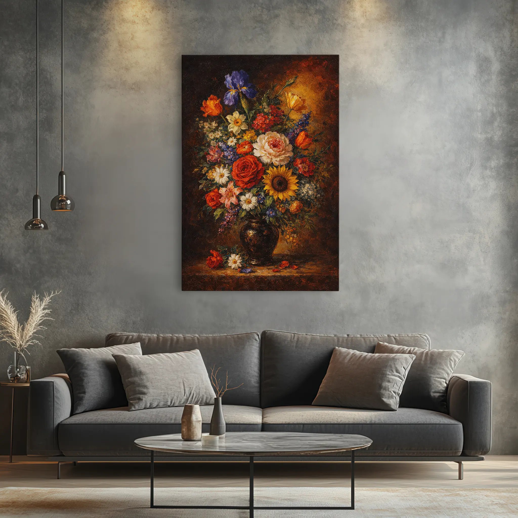 Candlelit Bouquet with Iris Still Life Giclée Print 232000 Visual Wall Art AR2:3V Giclée Print