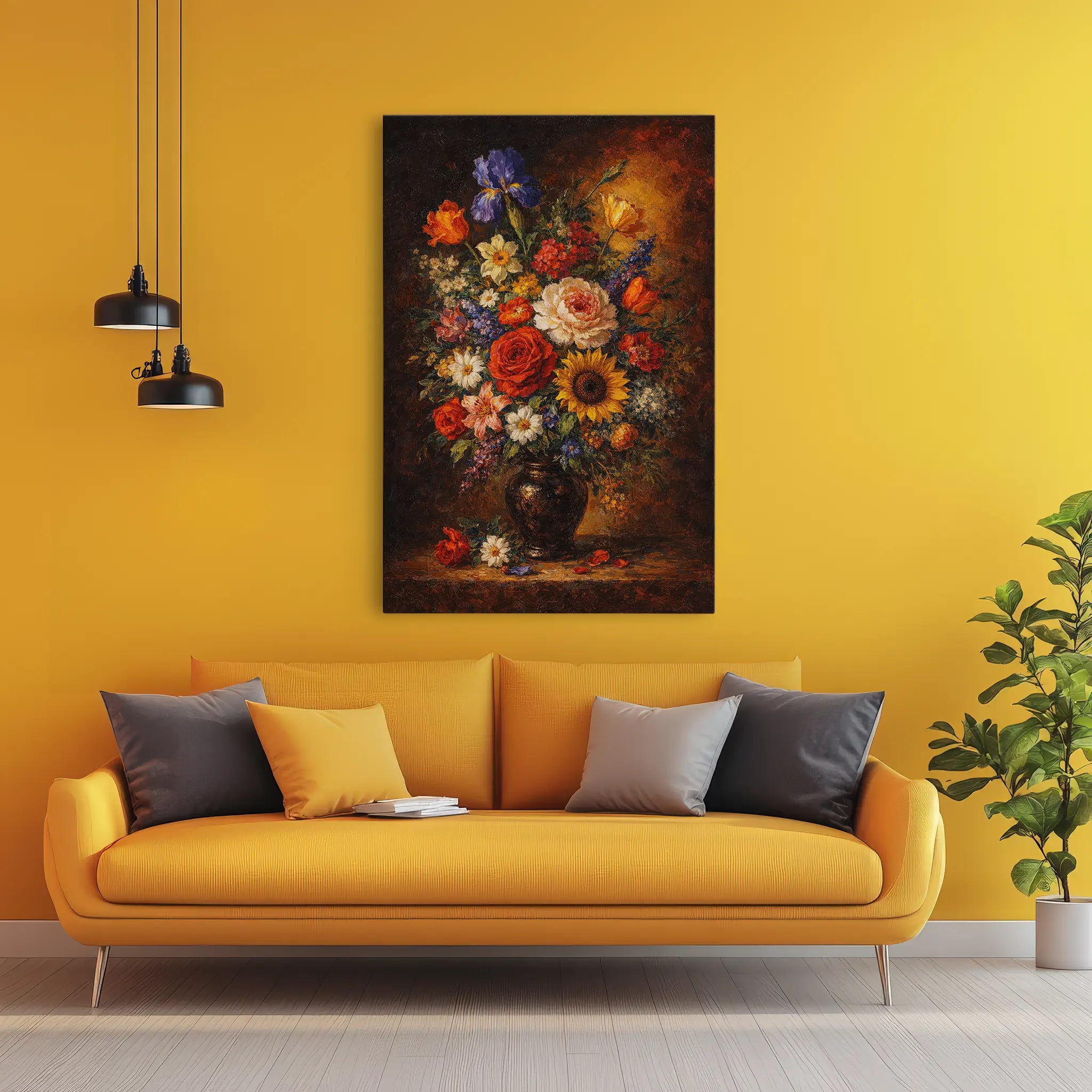 Candlelit Bouquet with Iris Still Life Giclée Print 232000 Visual Wall Art AR2:3V Giclée Print