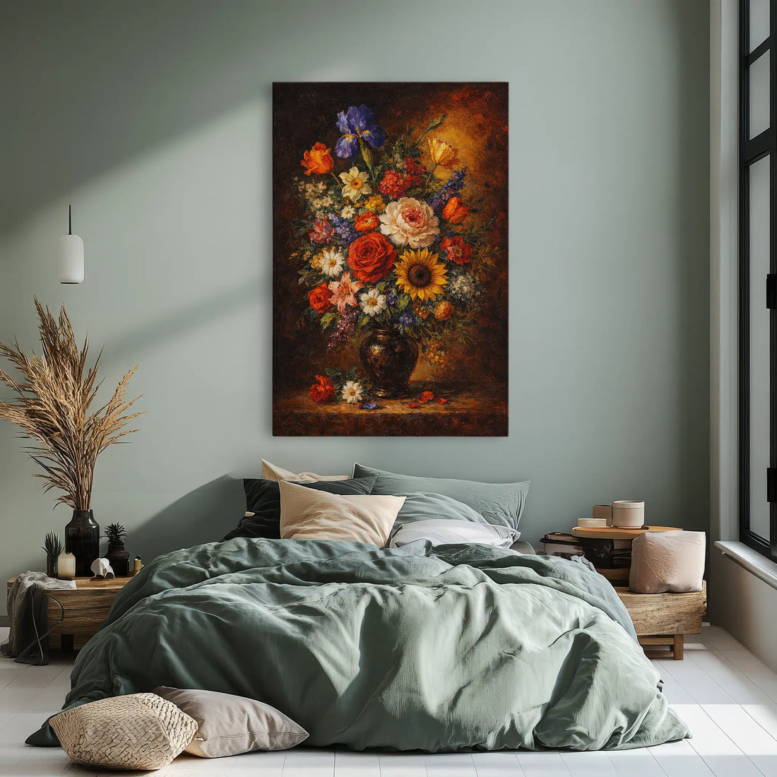 Candlelit Bouquet with Iris Still Life Giclée Print 232000 Visual Wall Art AR2:3V Giclée Print