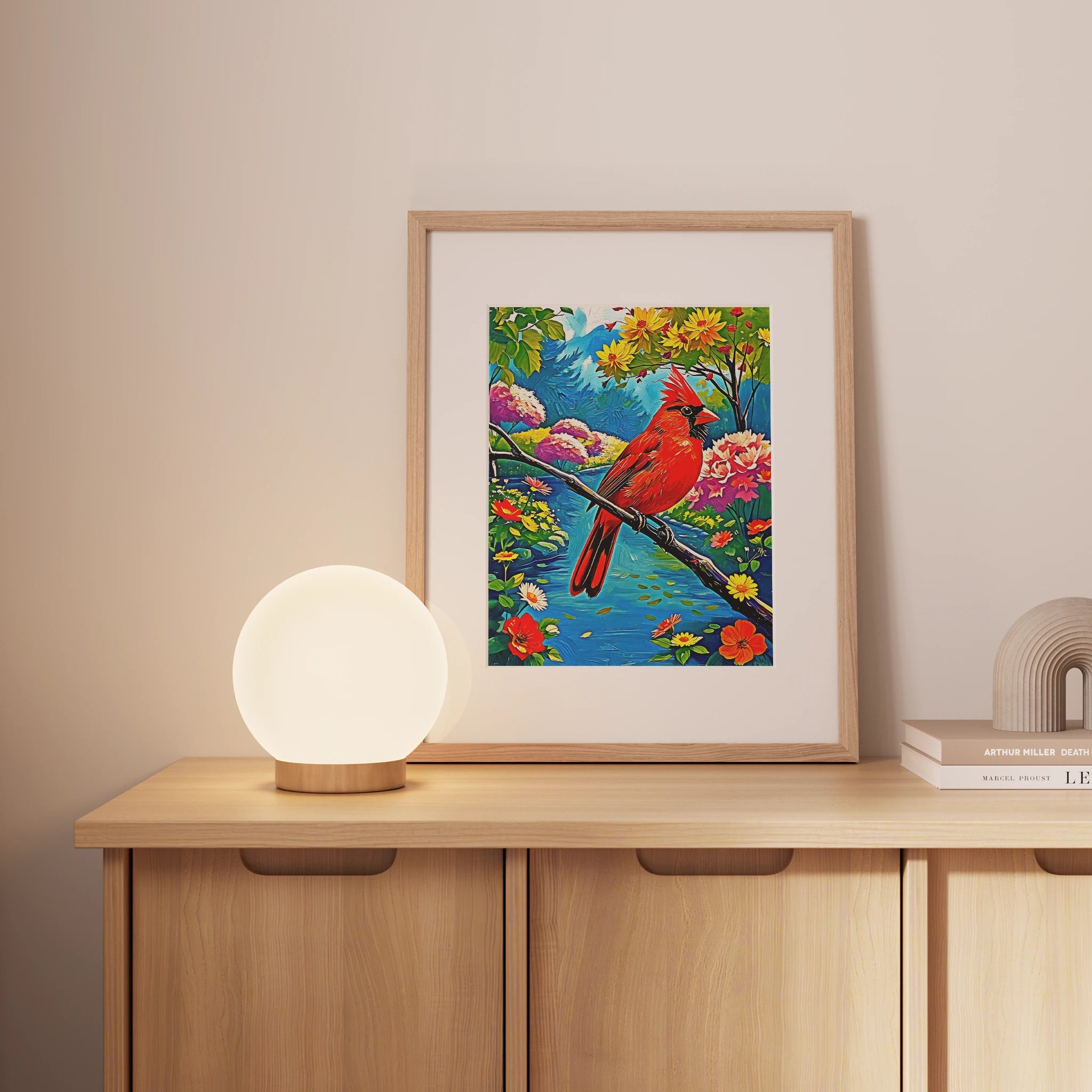 Cardinalis Cardinal Northern Cardinal-Framed Paper Print-452224 Visual Wall Art Framed Print