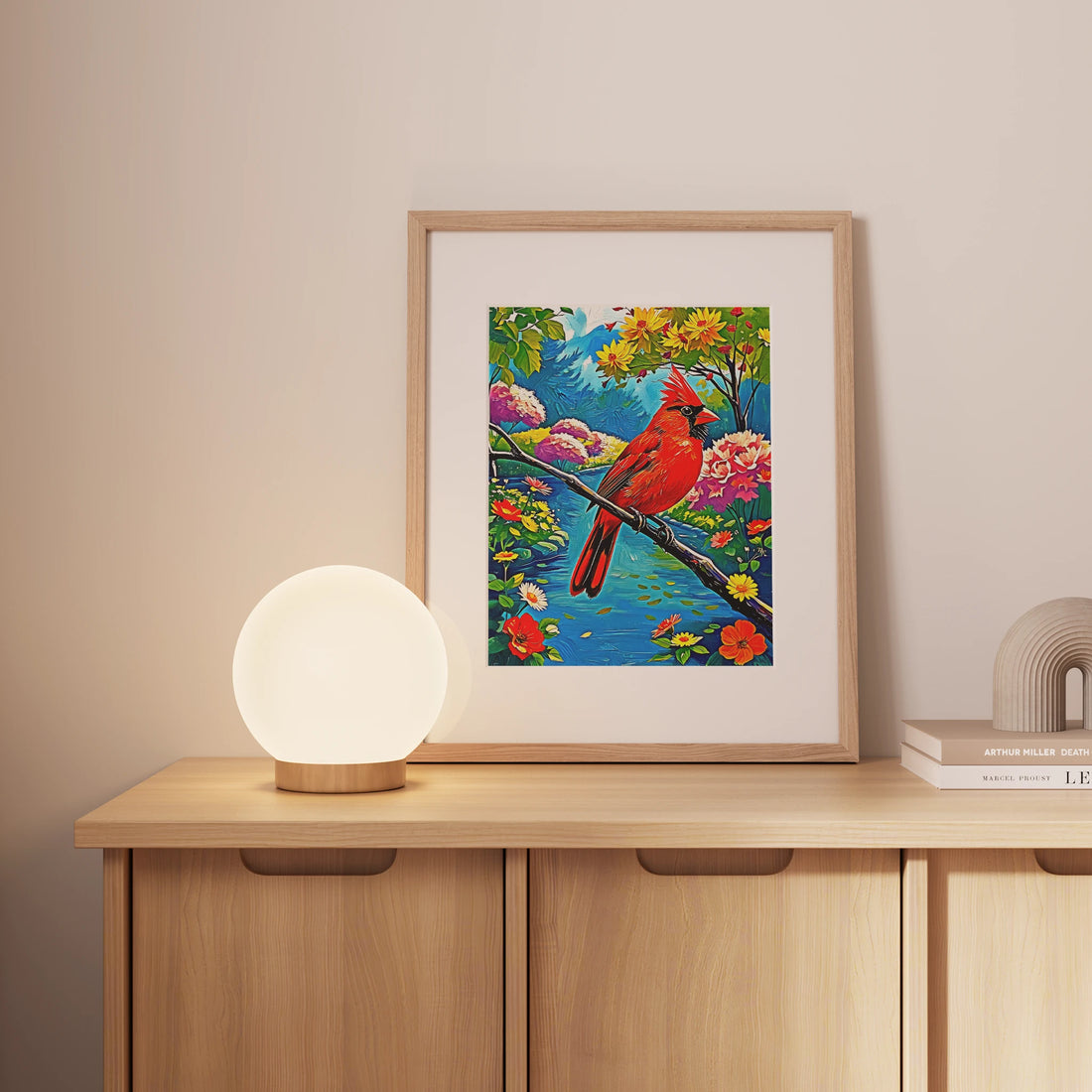 Cardinalis Cardinal Northern Cardinal-Framed Paper Print-452224 Visual Wall Art Framed Print