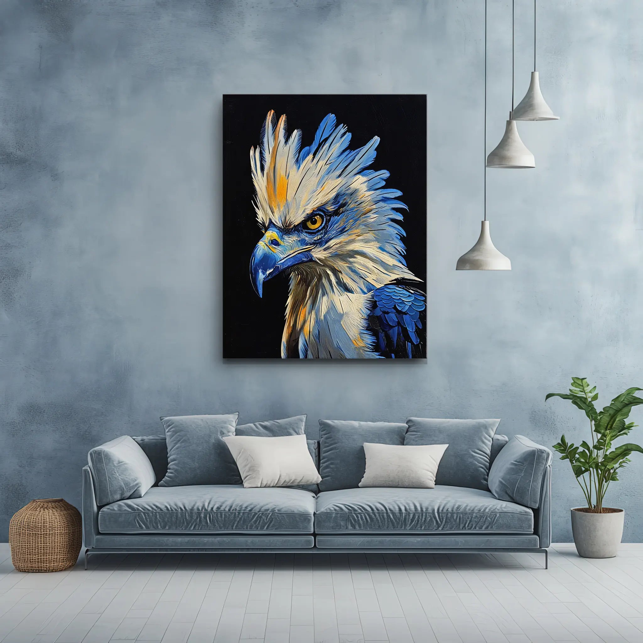Celestial Guardian Blue Eagle Giclée Print 454609 Visual Wall Art AR3:4V-AR4:5V Giclée Print
