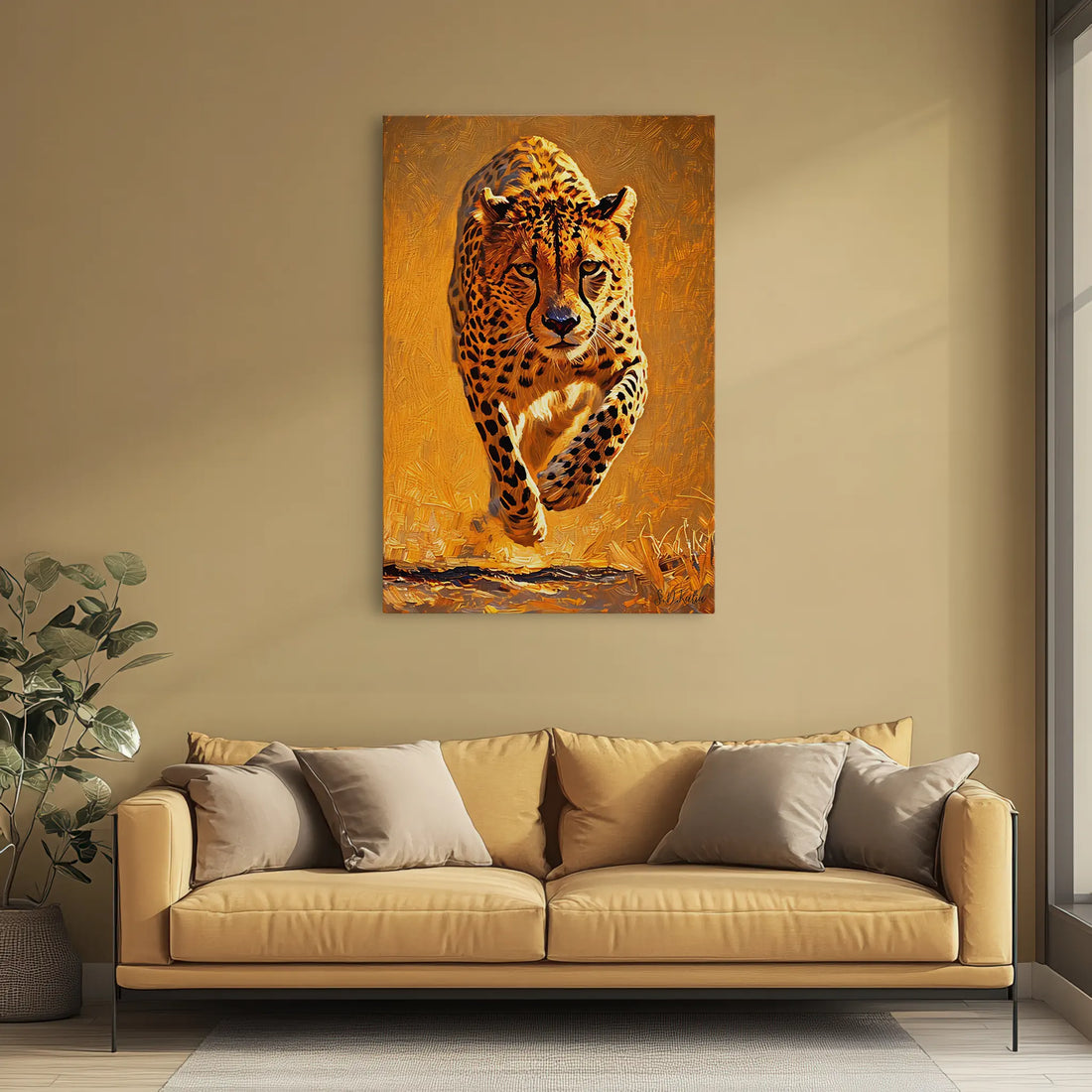 Cheetah in Full Sprint Giclée Print 231009 Visual Wall Art AR2:3V Giclée Print