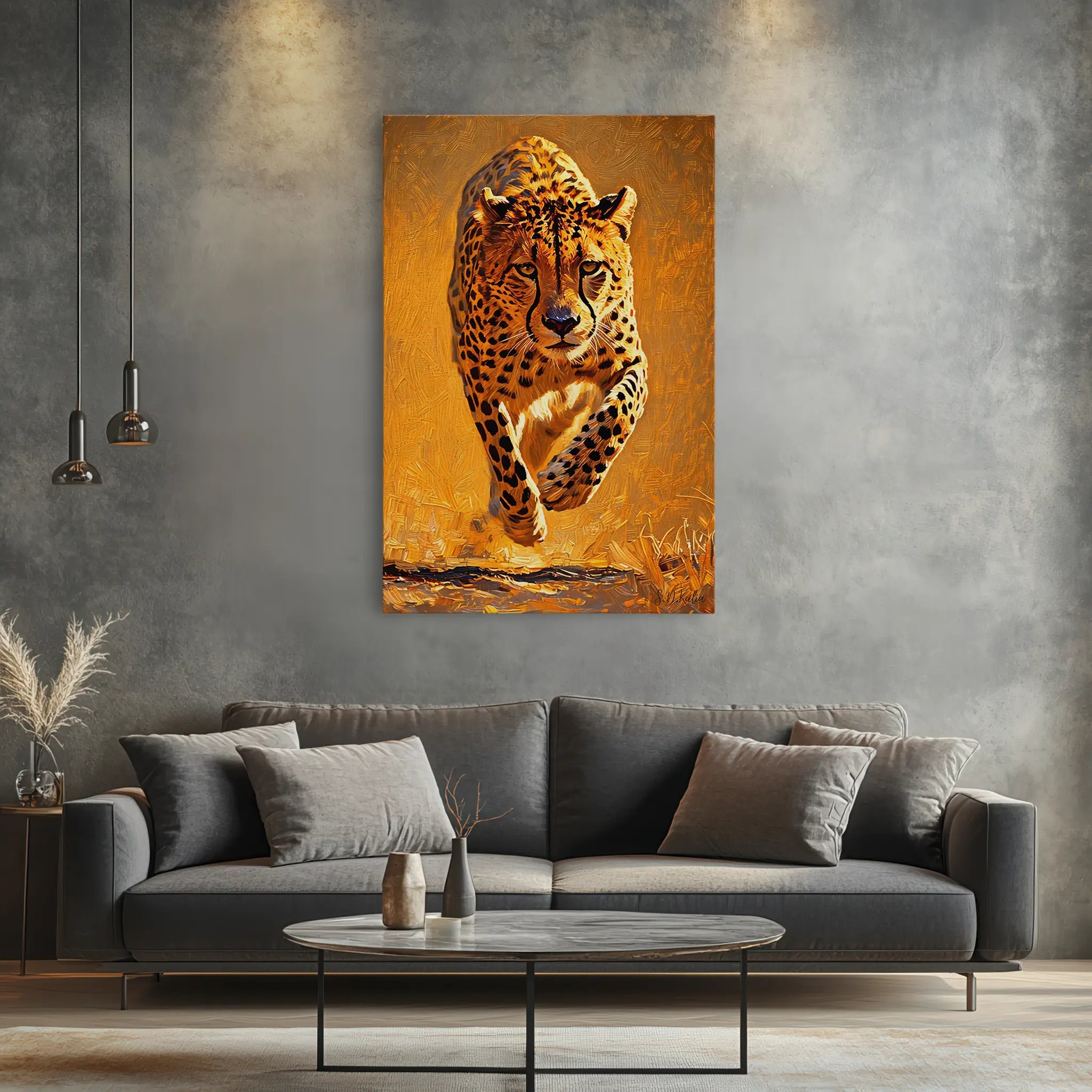 Cheetah in Full Sprint Giclée Print 231009 Visual Wall Art AR2:3V Giclée Print