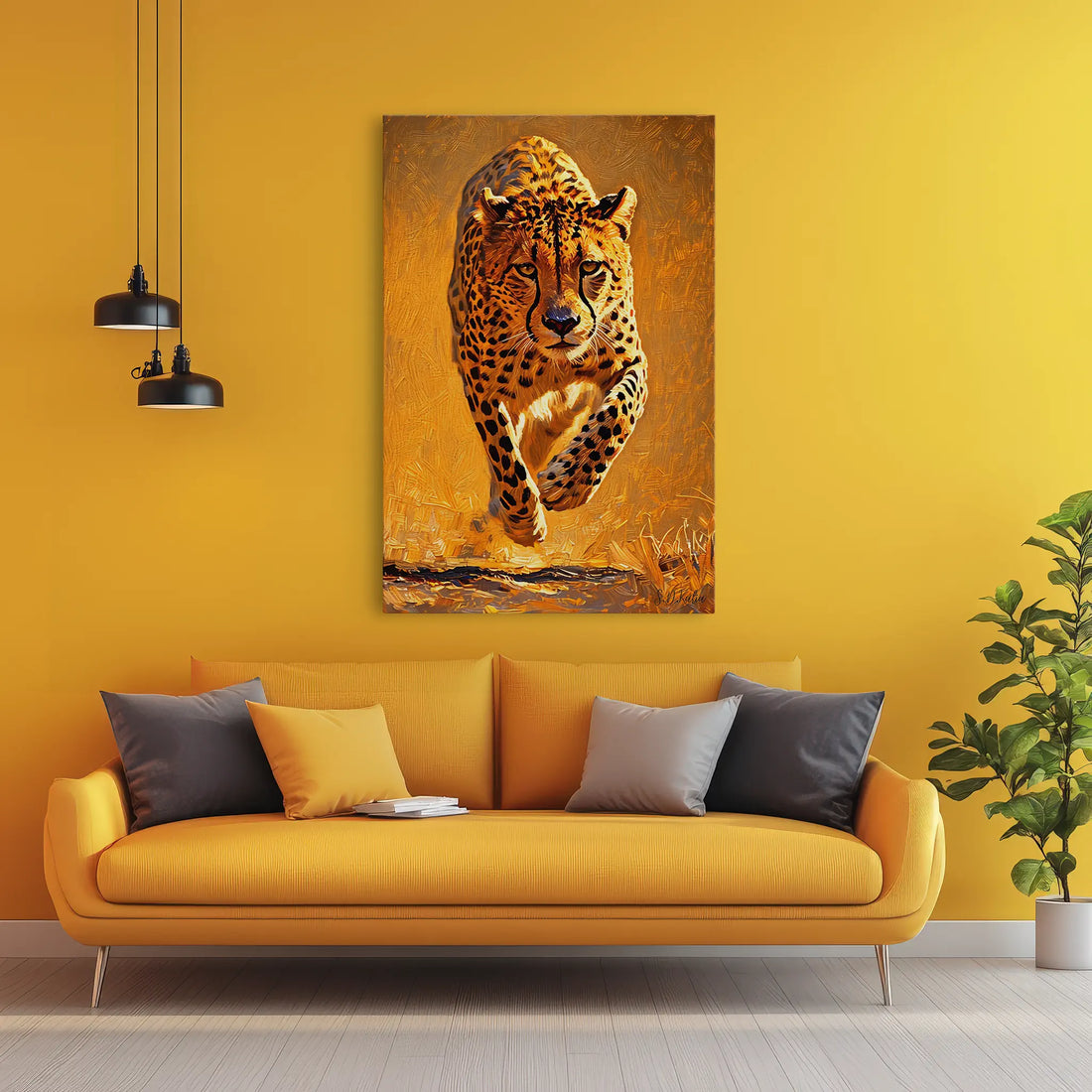 Cheetah in Full Sprint Giclée Print 231009 Visual Wall Art AR2:3V Giclée Print