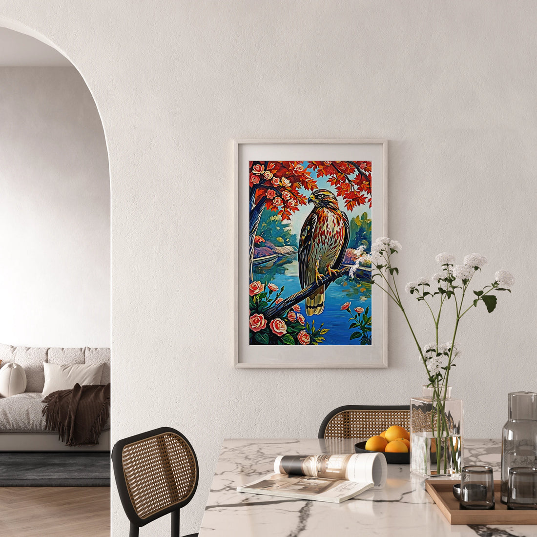 Chickenhawk Red-Tailed Hawk-Framed Paper Print-452227 Visual Wall Art Framed Print