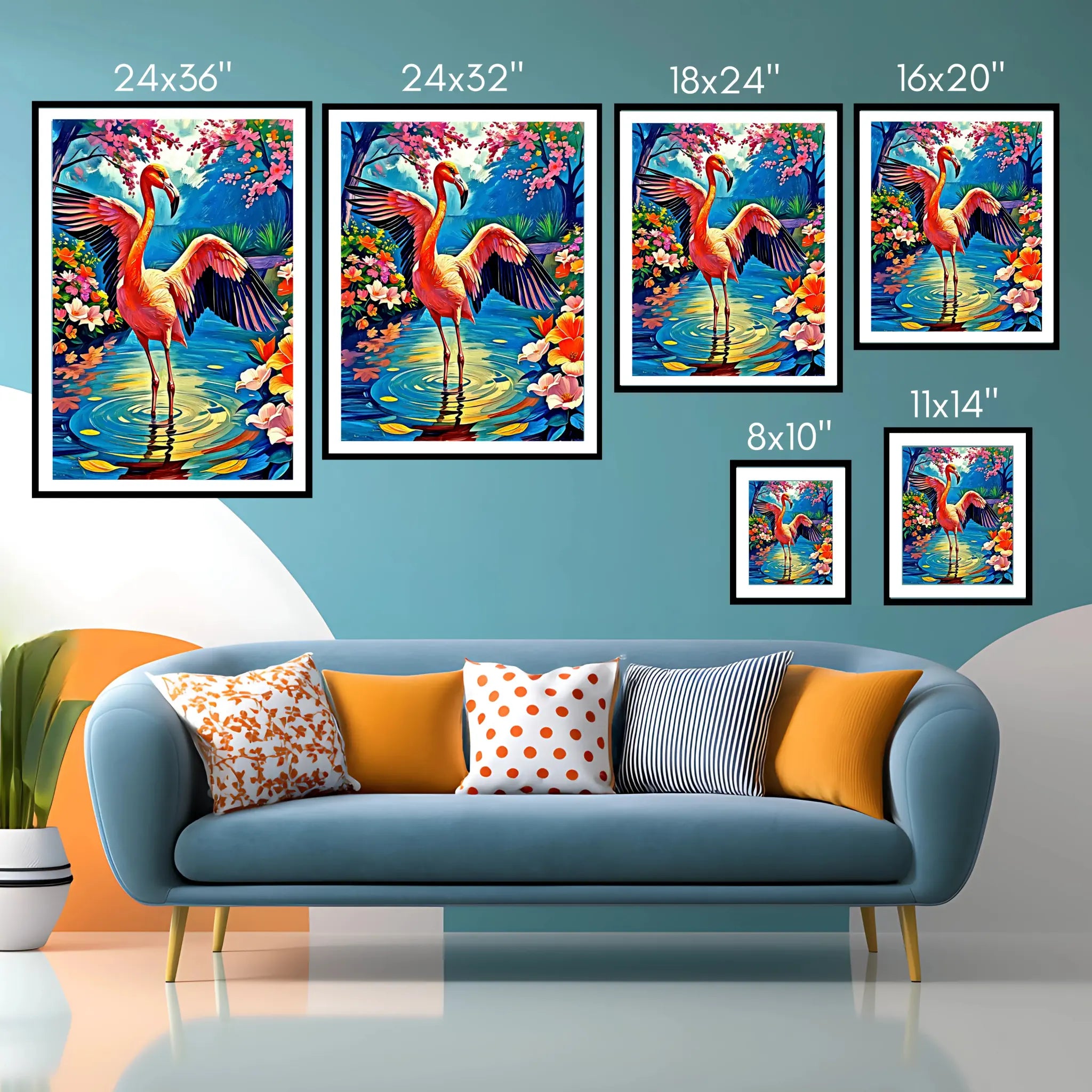 Chilean Flamingo Phoenicopterus Chile-Framed Paper Print-452216 Visual Wall Art Framed Print