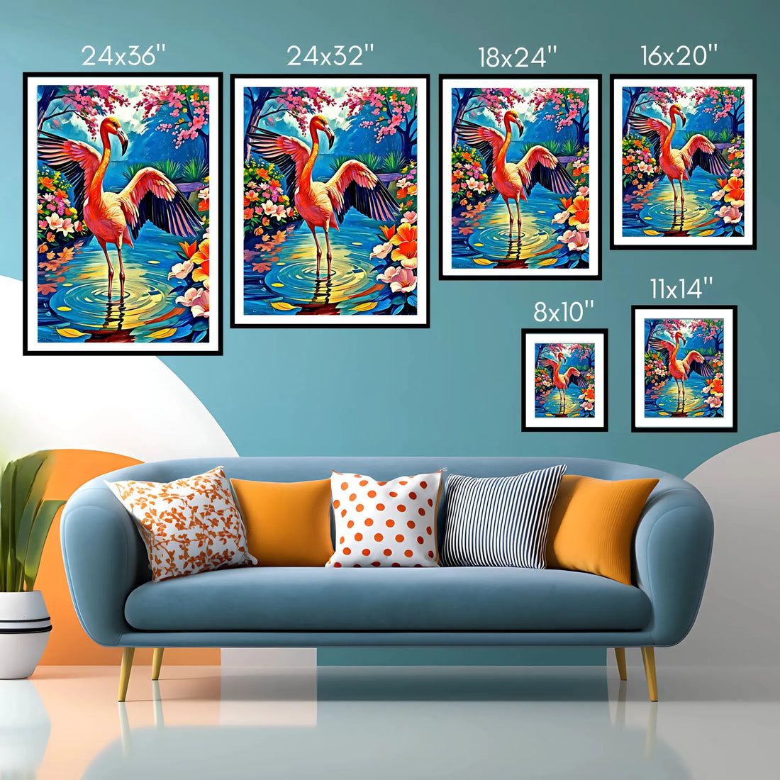 Chilean Flamingo Phoenicopterus Chile-Framed Paper Print-452216 Visual Wall Art Framed Print