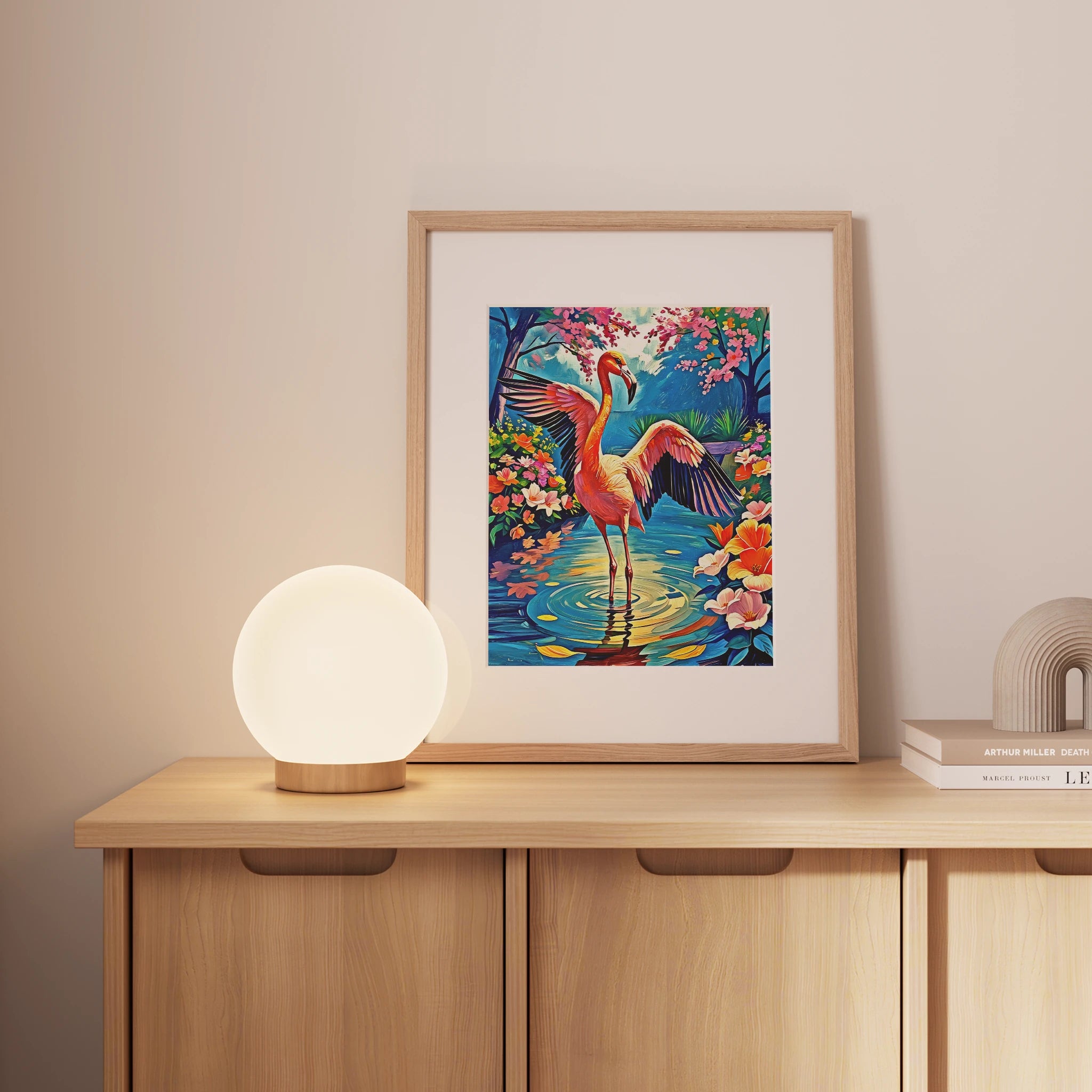 Chilean Flamingo Phoenicopterus Chile-Framed Paper Print-452216 Visual Wall Art Framed Print