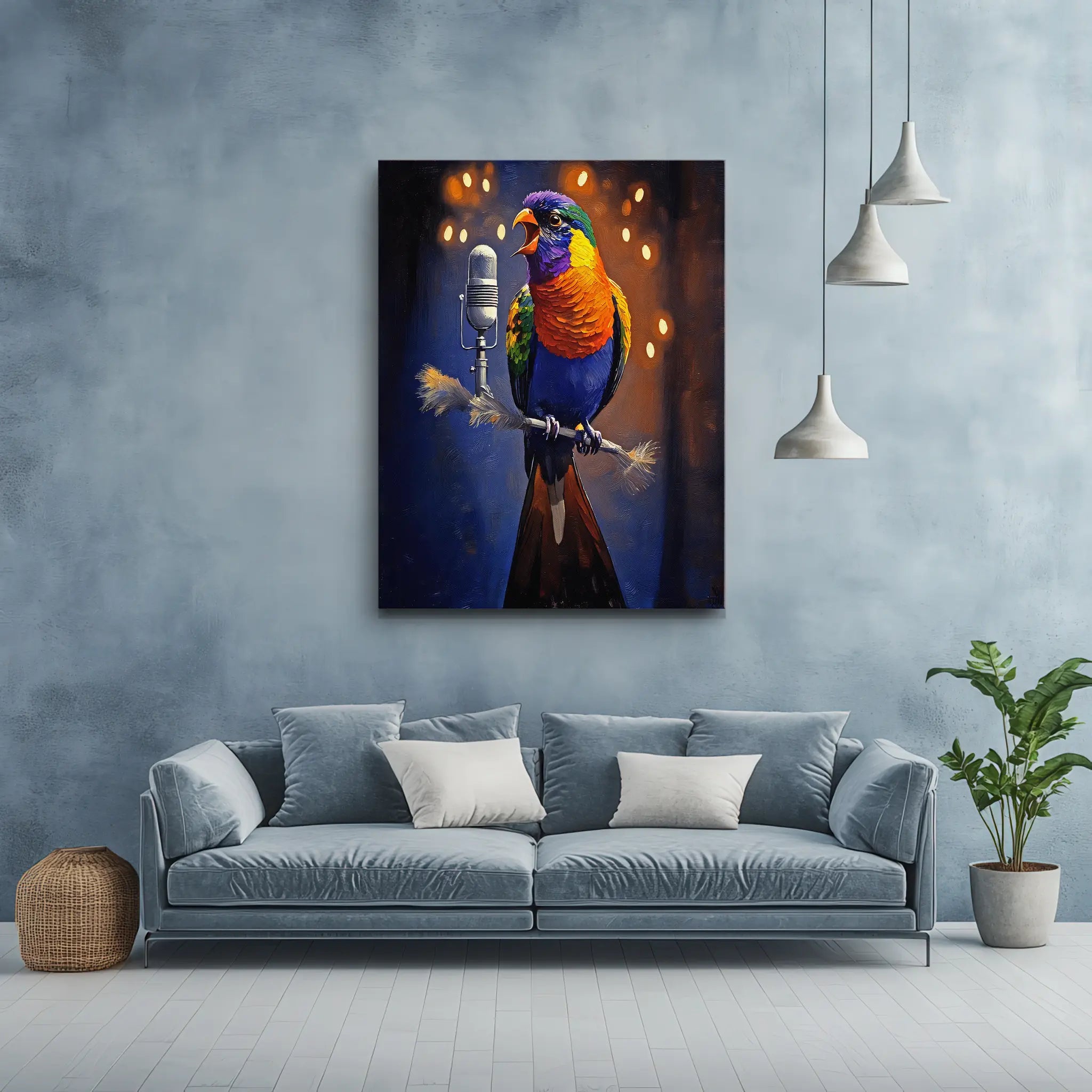 Chorus Of Colors Bird Singing Giclée Print 454006 Visual Wall Art AR3:4V-AR4:5V Giclée Print