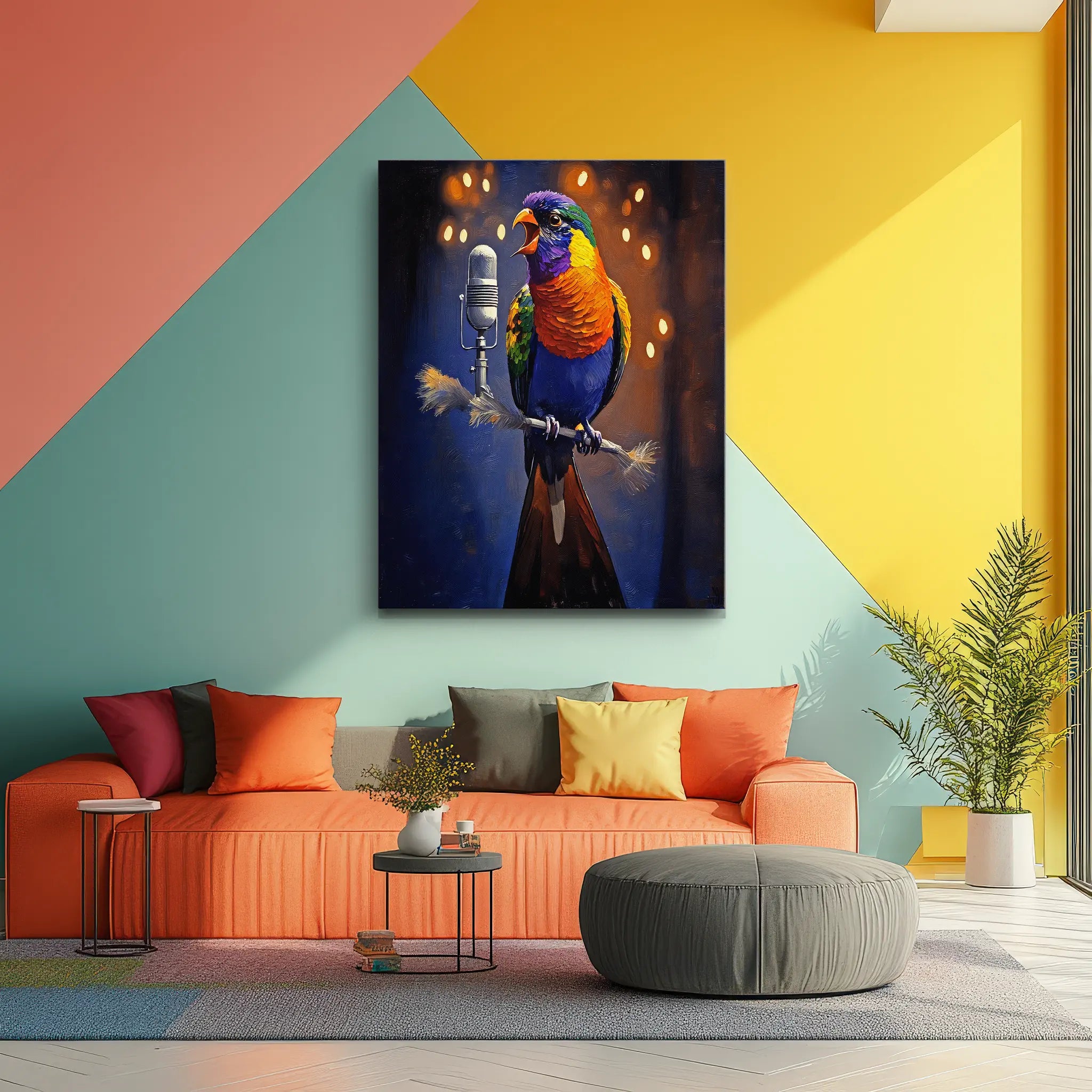 Chorus Of Colors Bird Singing Giclée Print 454006 Visual Wall Art AR3:4V-AR4:5V Giclée Print