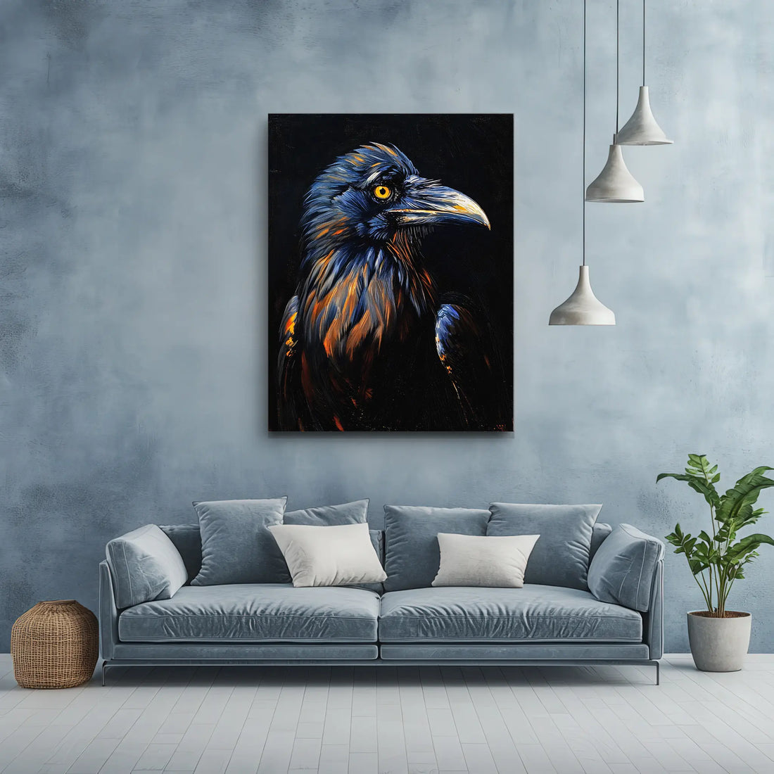 Cobalt Sentinel Raven Giclée Print 454613 Visual Wall Art AR3:4V-AR4:5V Giclée Print