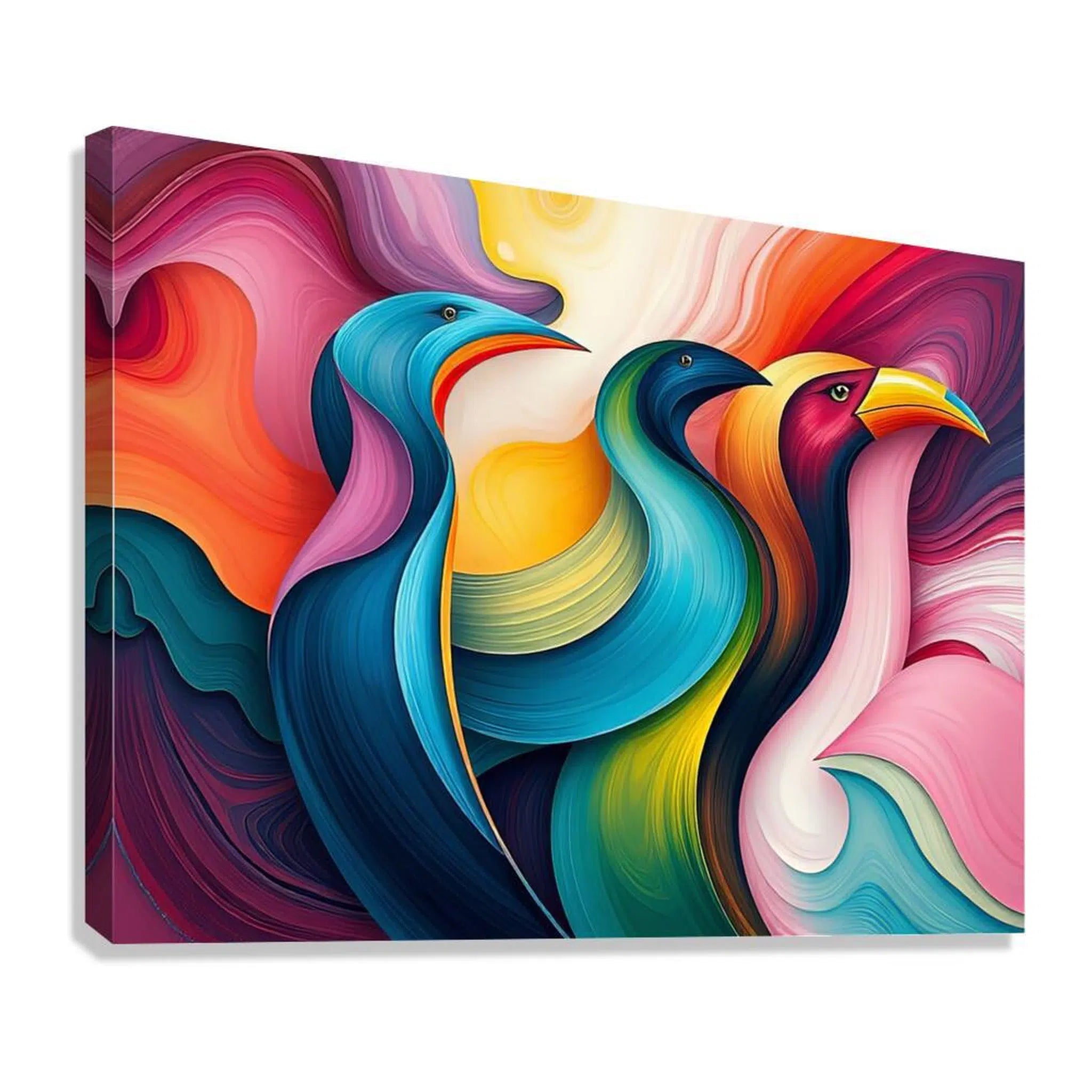 Colorful Birds Giclée Print 43702 Giclée Stretched Canvas Print Visual Wall Art