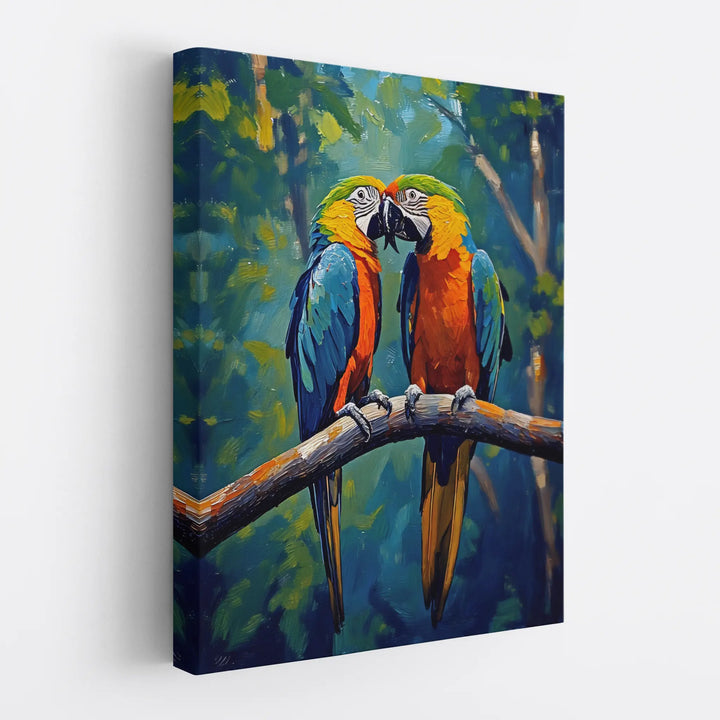 Colorful Macaws Perched On Branch Giclée Print 454007 Visual Wall Art AR3:4V-AR4:5V Giclée Print