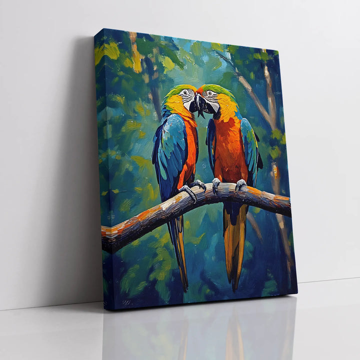 Colorful Macaws Perched On Branch Giclée Print 454007 Visual Wall Art AR3:4V-AR4:5V Giclée Print