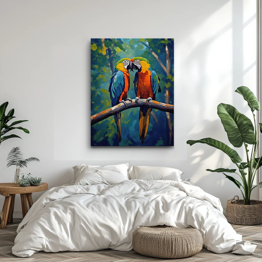 Colorful Macaws Perched On Branch Giclée Print 454007 Visual Wall Art AR3:4V-AR4:5V Giclée Print