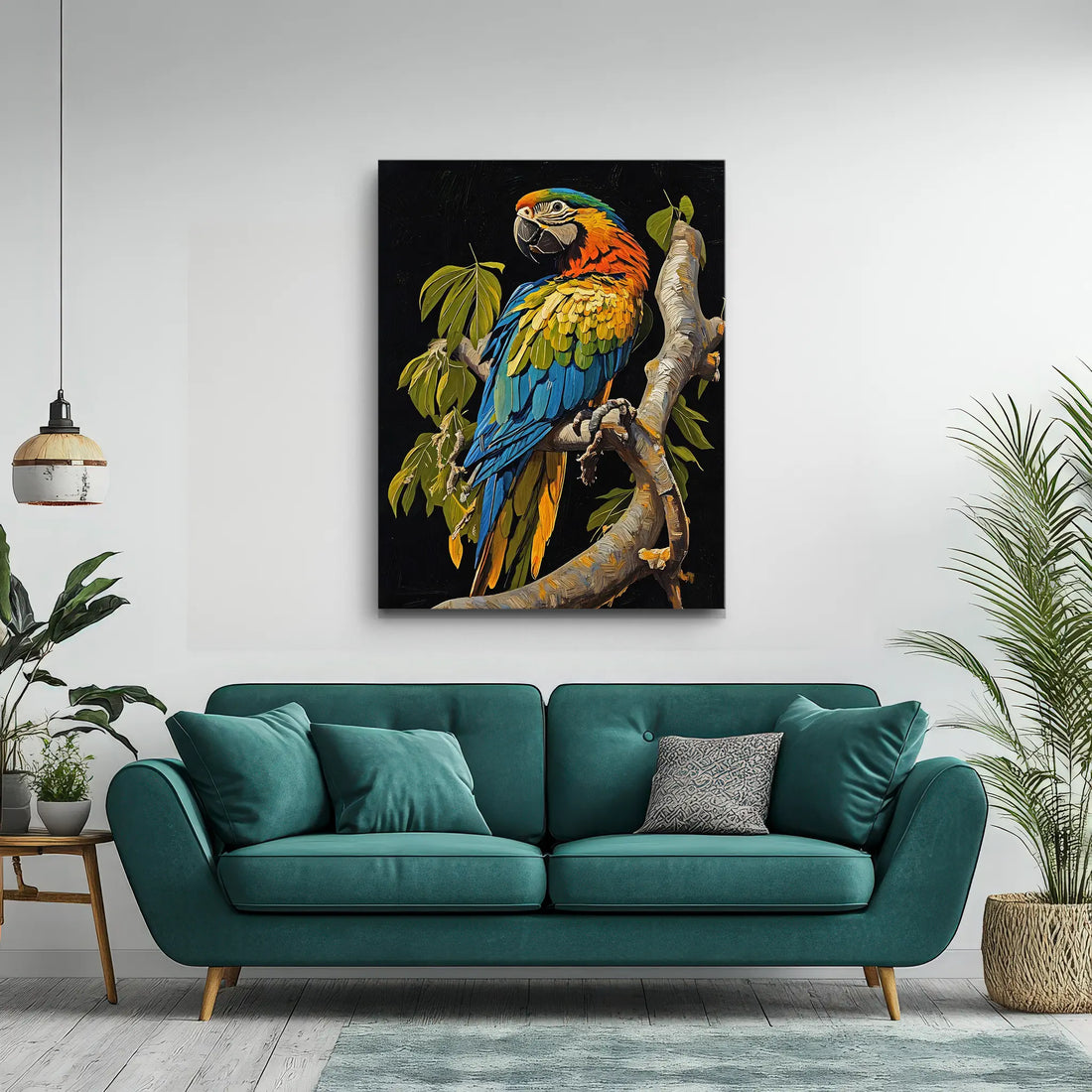 Colorful Parrot On Branch Giclée Print 454008 Visual Wall Art AR3:4V-AR4:5V Giclée Print