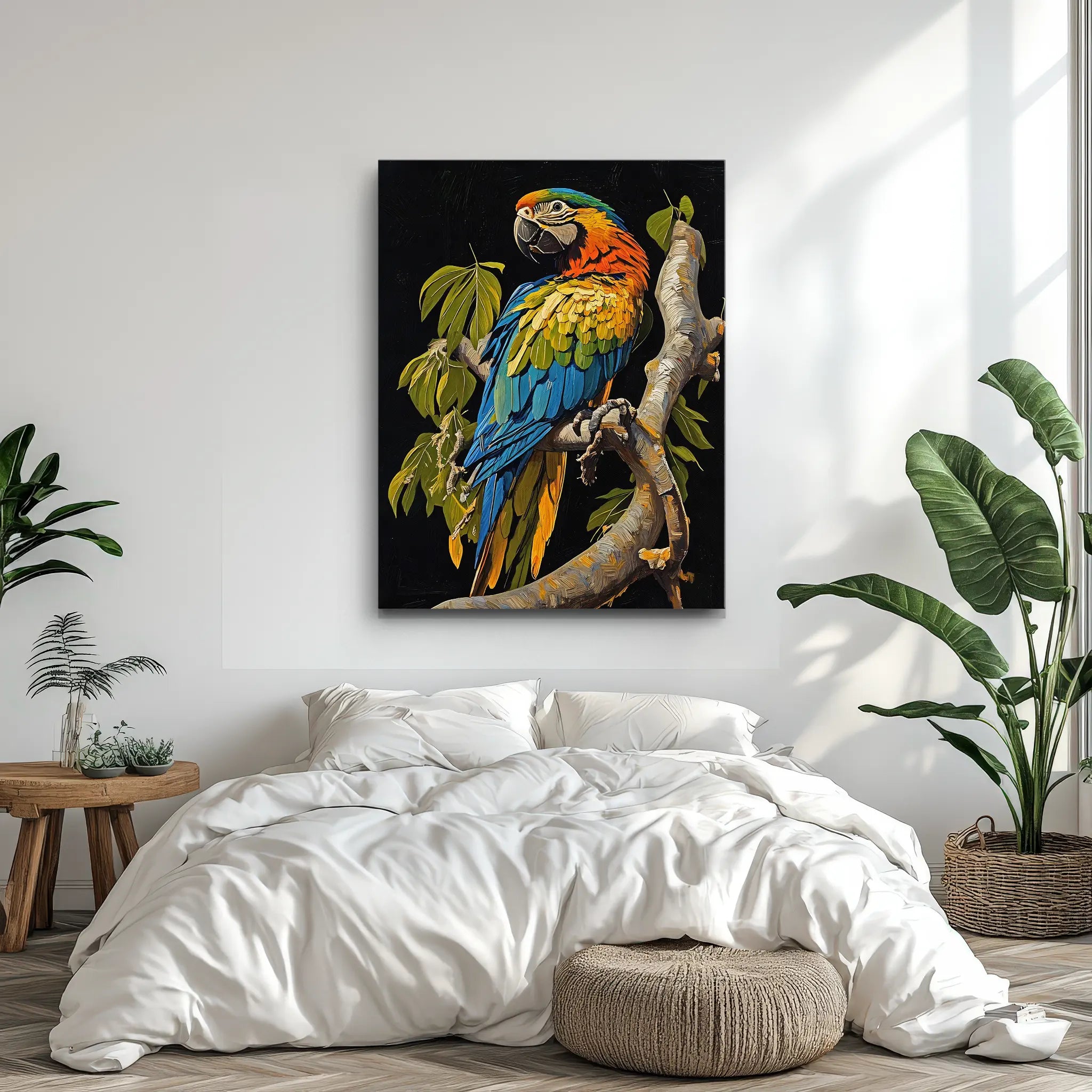 Colorful Parrot On Branch Giclée Print 454008 Visual Wall Art AR3:4V-AR4:5V Giclée Print