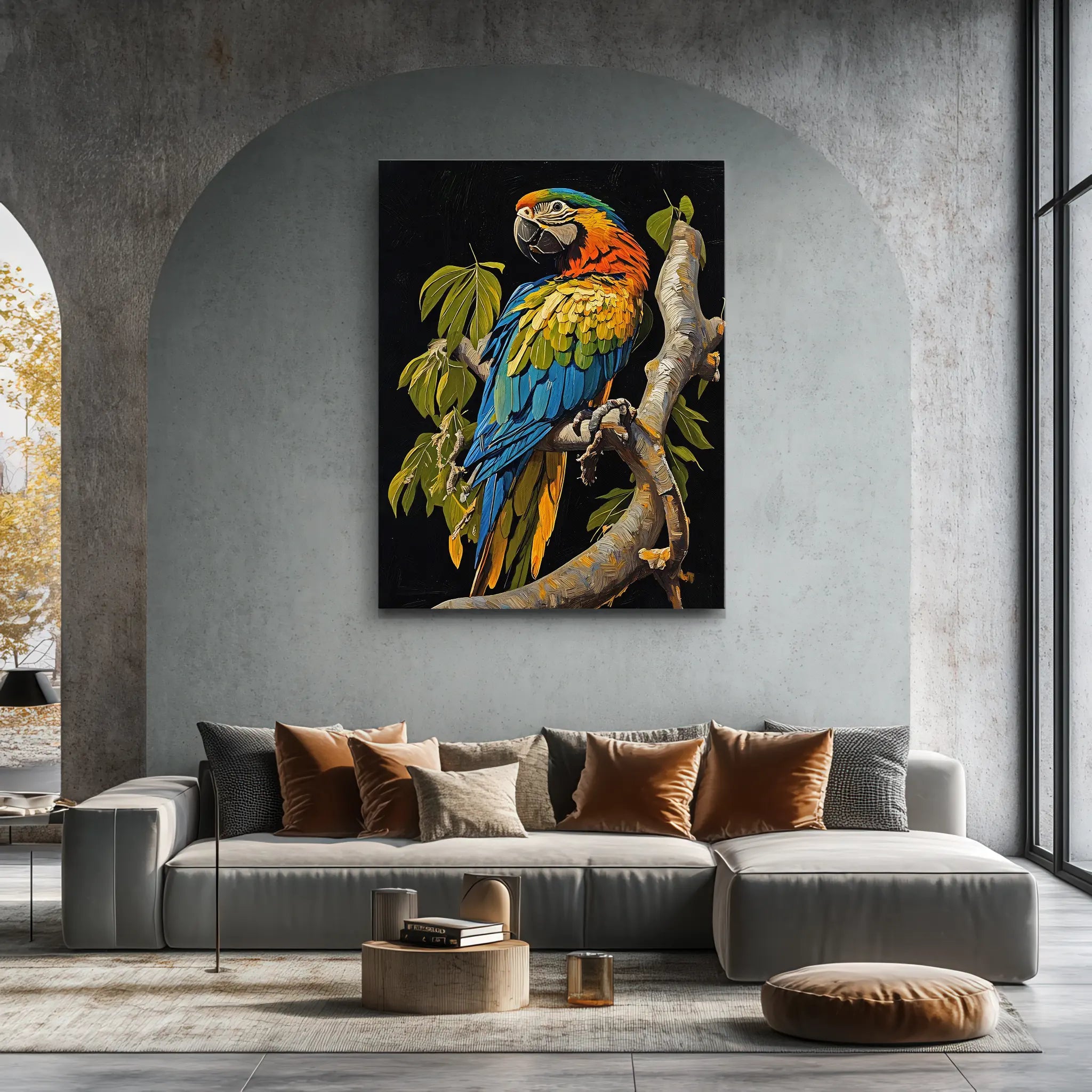 Colorful Parrot On Branch Giclée Print 454008 Visual Wall Art AR3:4V-AR4:5V Giclée Print