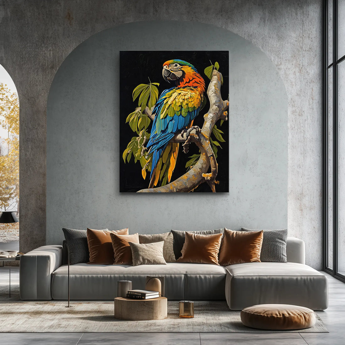 Colorful Parrot On Branch Giclée Print 454008 Visual Wall Art AR3:4V-AR4:5V Giclée Print
