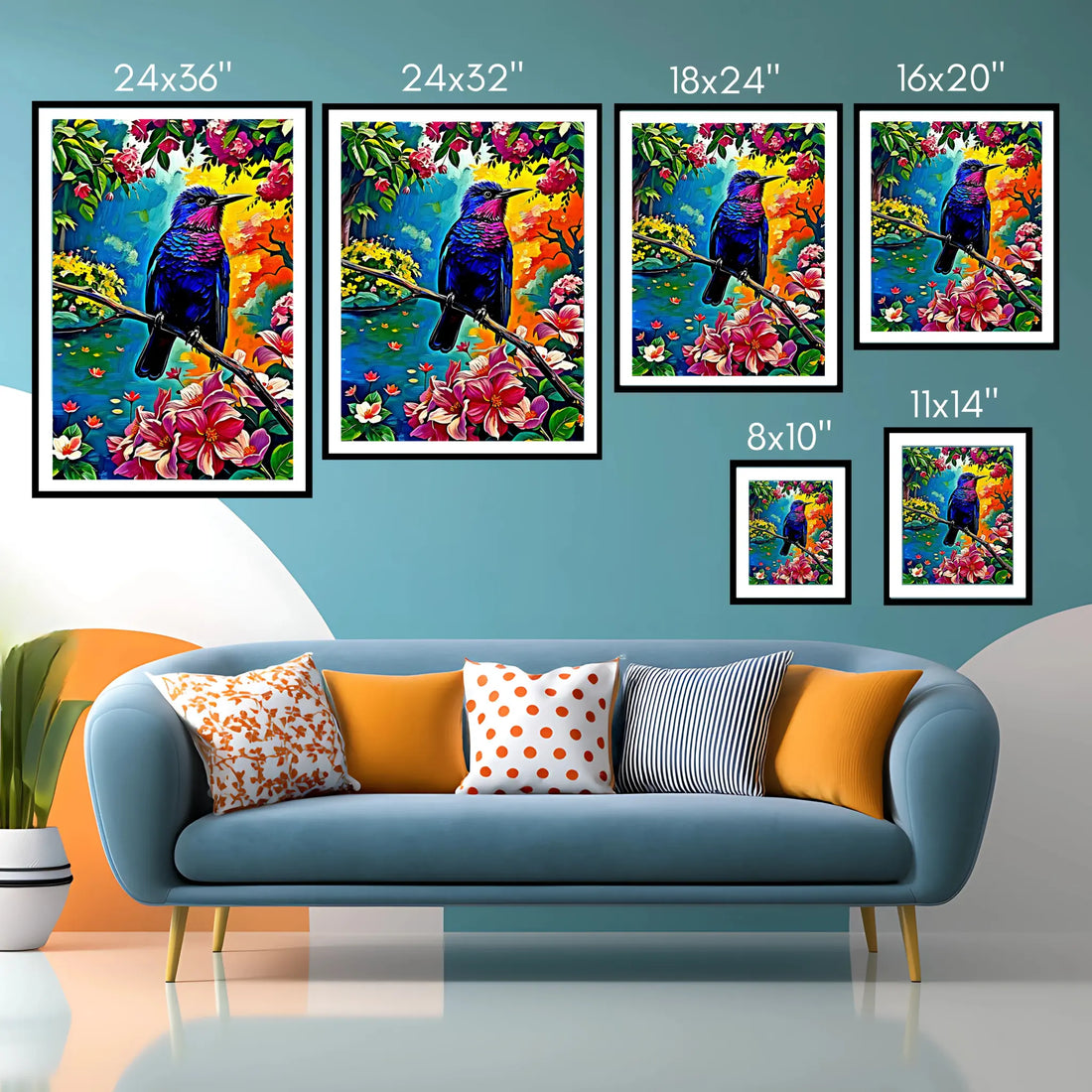 Colorful Violet Sabrewing-Framed Paper Print-452204 Visual Wall Art Framed Print
