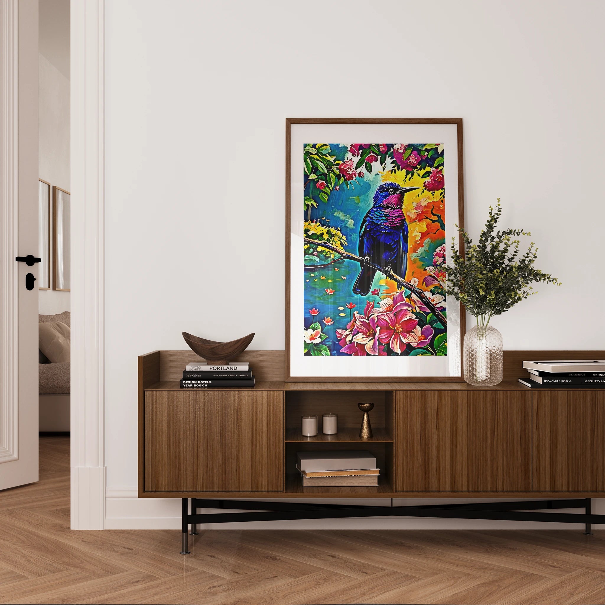 Colorful Violet Sabrewing-Framed Paper Print-452204 Visual Wall Art Framed Print