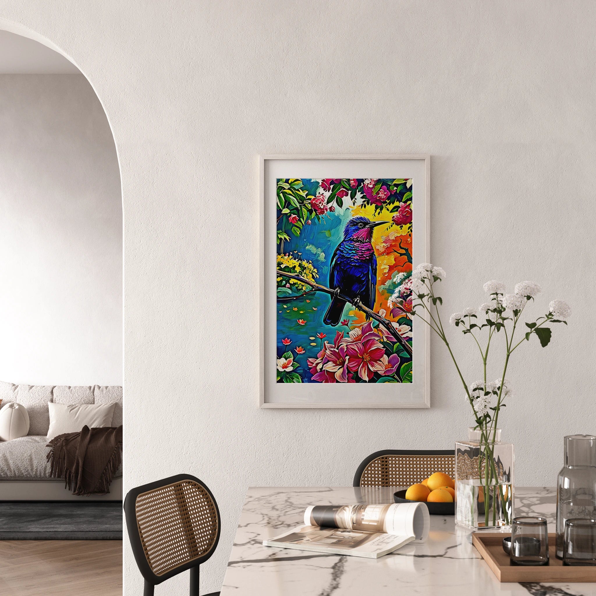 Colorful Violet Sabrewing-Framed Paper Print-452204 Visual Wall Art Framed Print