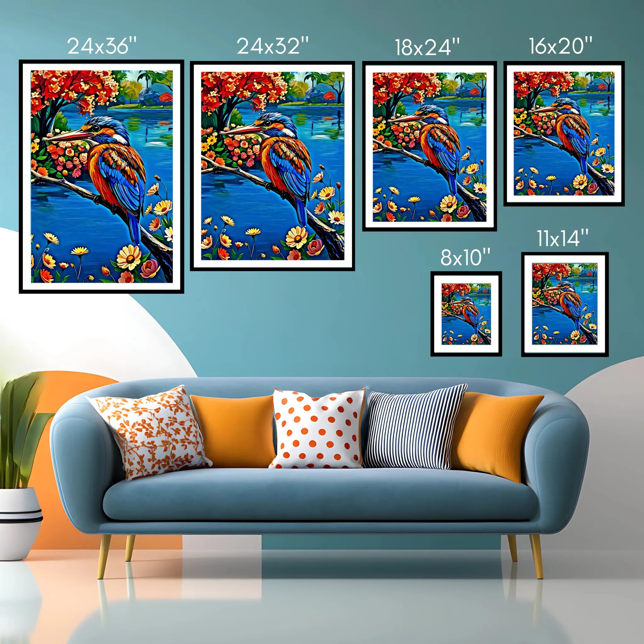 Common Kingfisher Alcedo Atthis-Framed Paper Print-452217 Visual Wall Art Framed Print