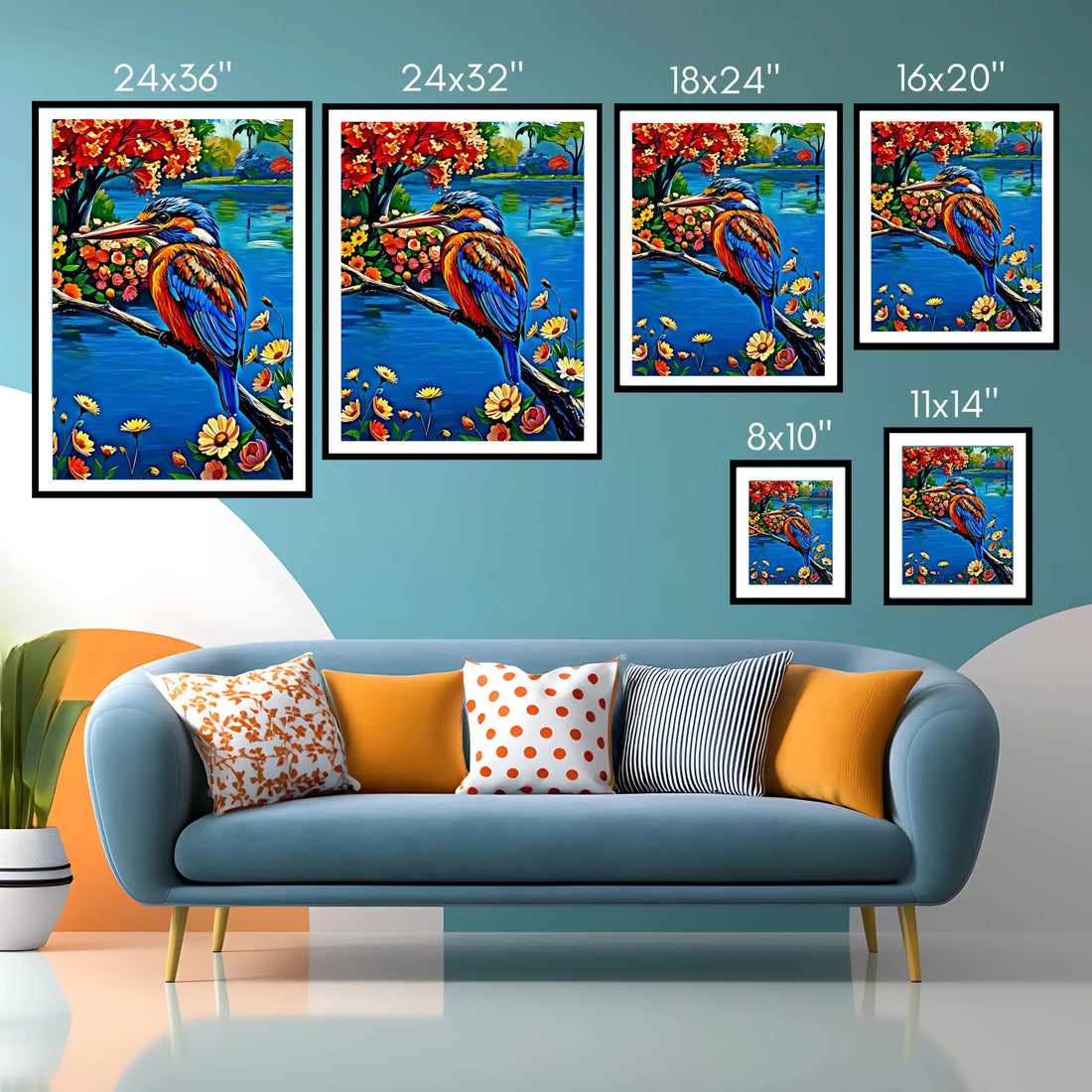 Common Kingfisher Alcedo Atthis-Framed Paper Print-452217 Visual Wall Art Framed Print