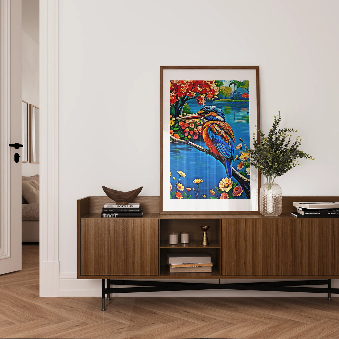 Common Kingfisher Alcedo Atthis-Framed Paper Print-452217 Visual Wall Art Framed Print