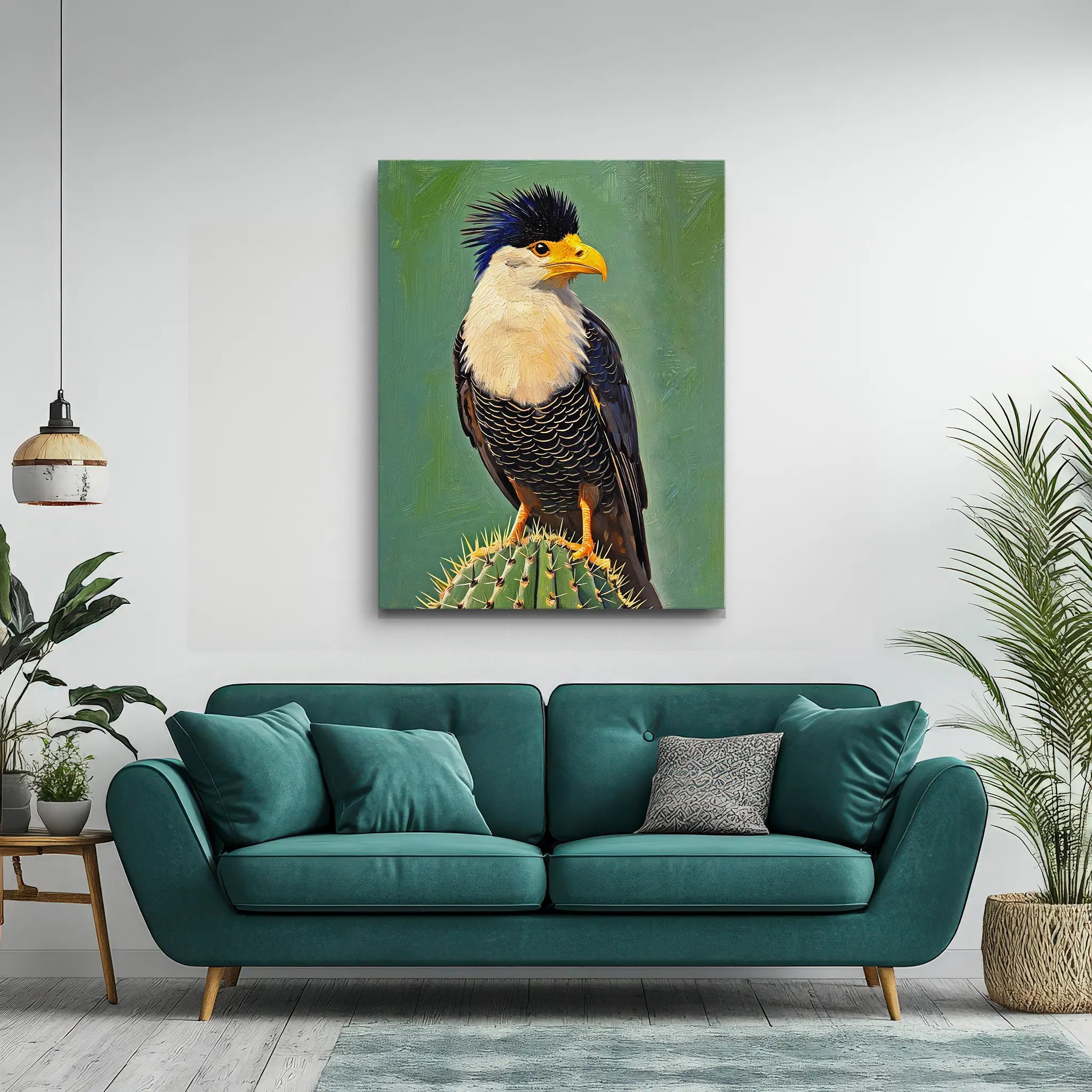 Crested Caracara Perched Cactus Giclée Print 454009 Visual Wall Art AR3:4V-AR4:5V Giclée Print