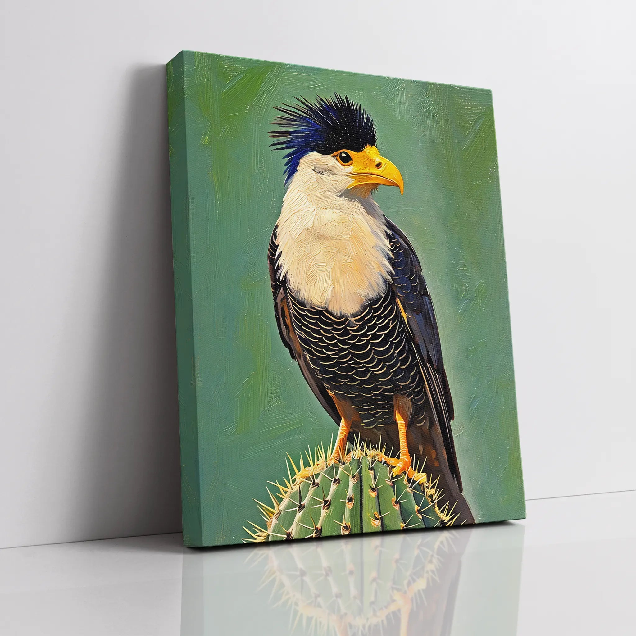 Crested Caracara Perched Cactus Giclée Print 454009 Visual Wall Art AR3:4V-AR4:5V Giclée Print